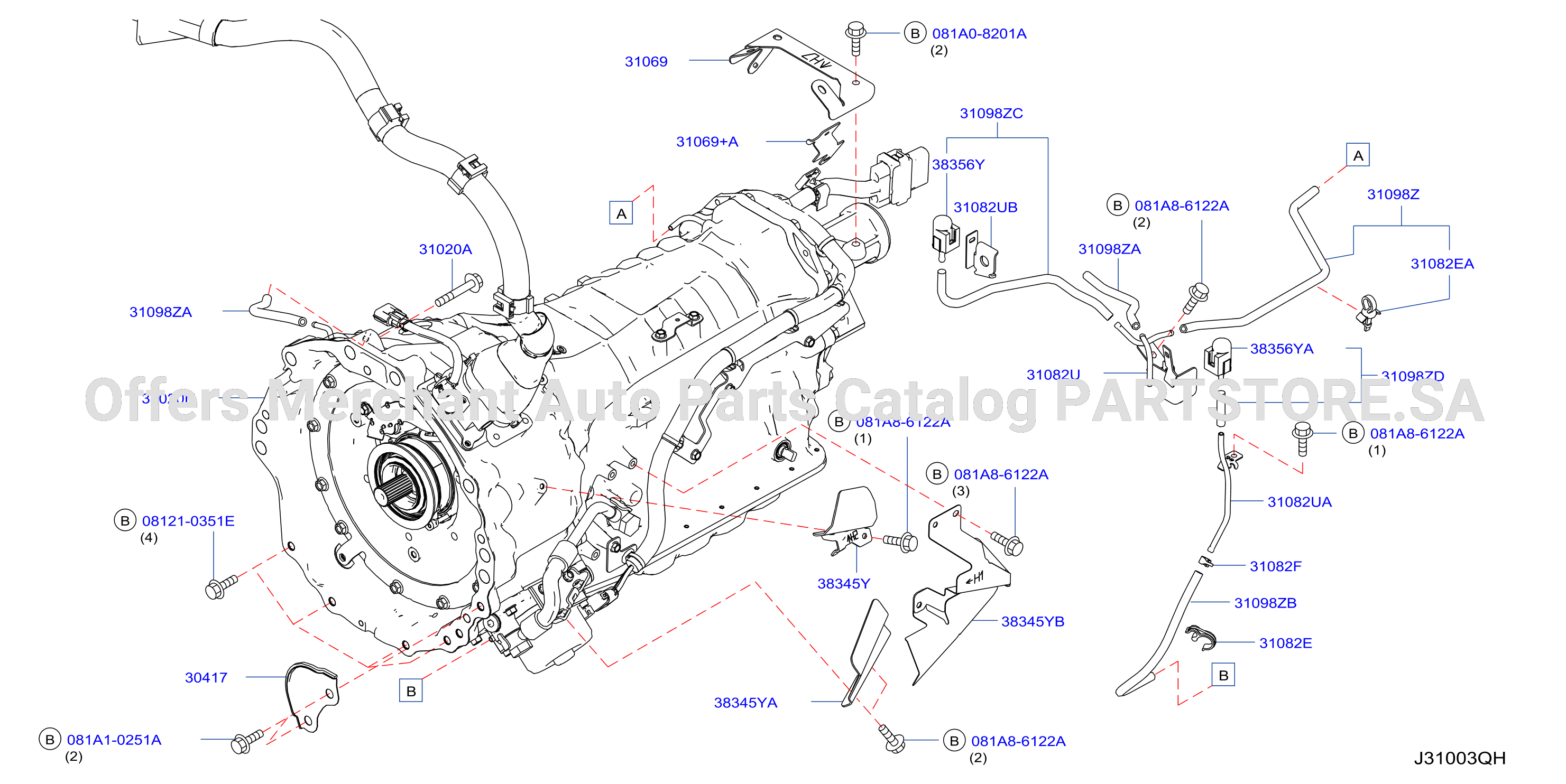 Auto Transmission Transaxle Fitting Assembly Fitting Parts