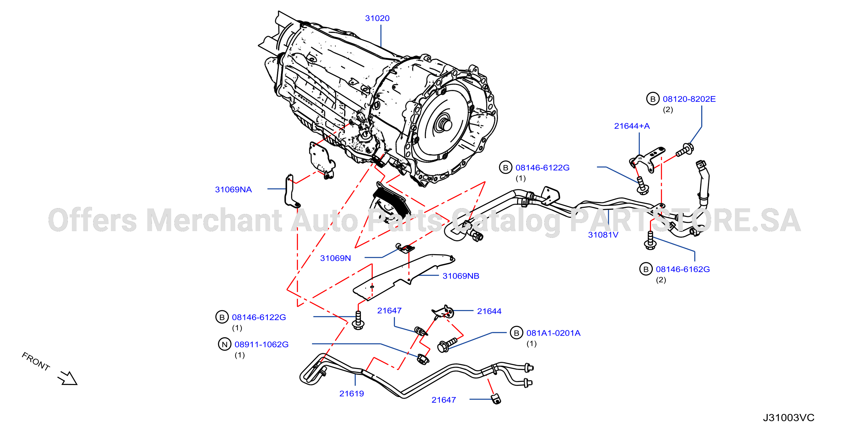 Auto Transmission Transaxle Fitting Oil Cooler Tube Parts