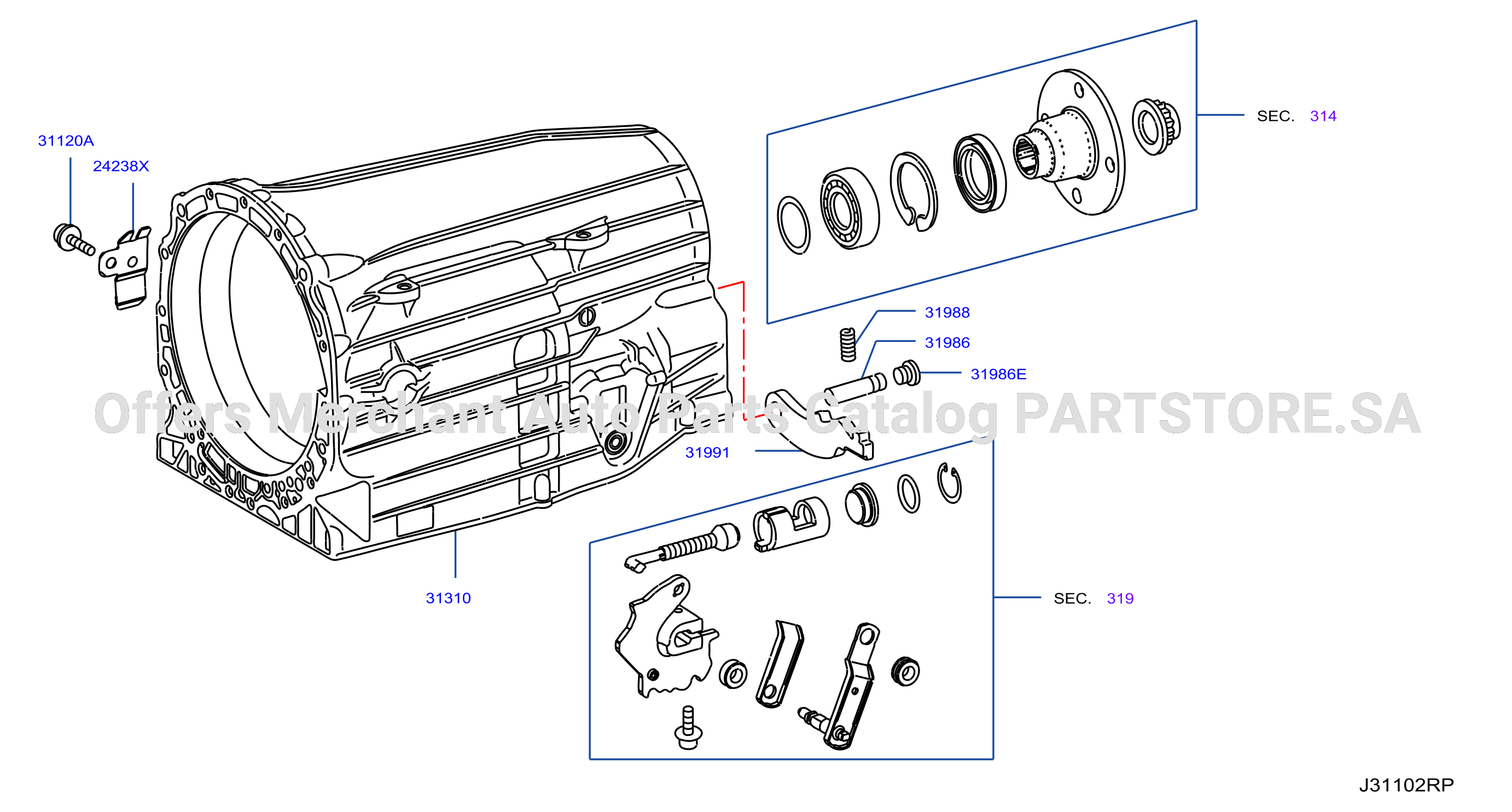 Torque Converter Housing Case Transmission Housing Output Flange
