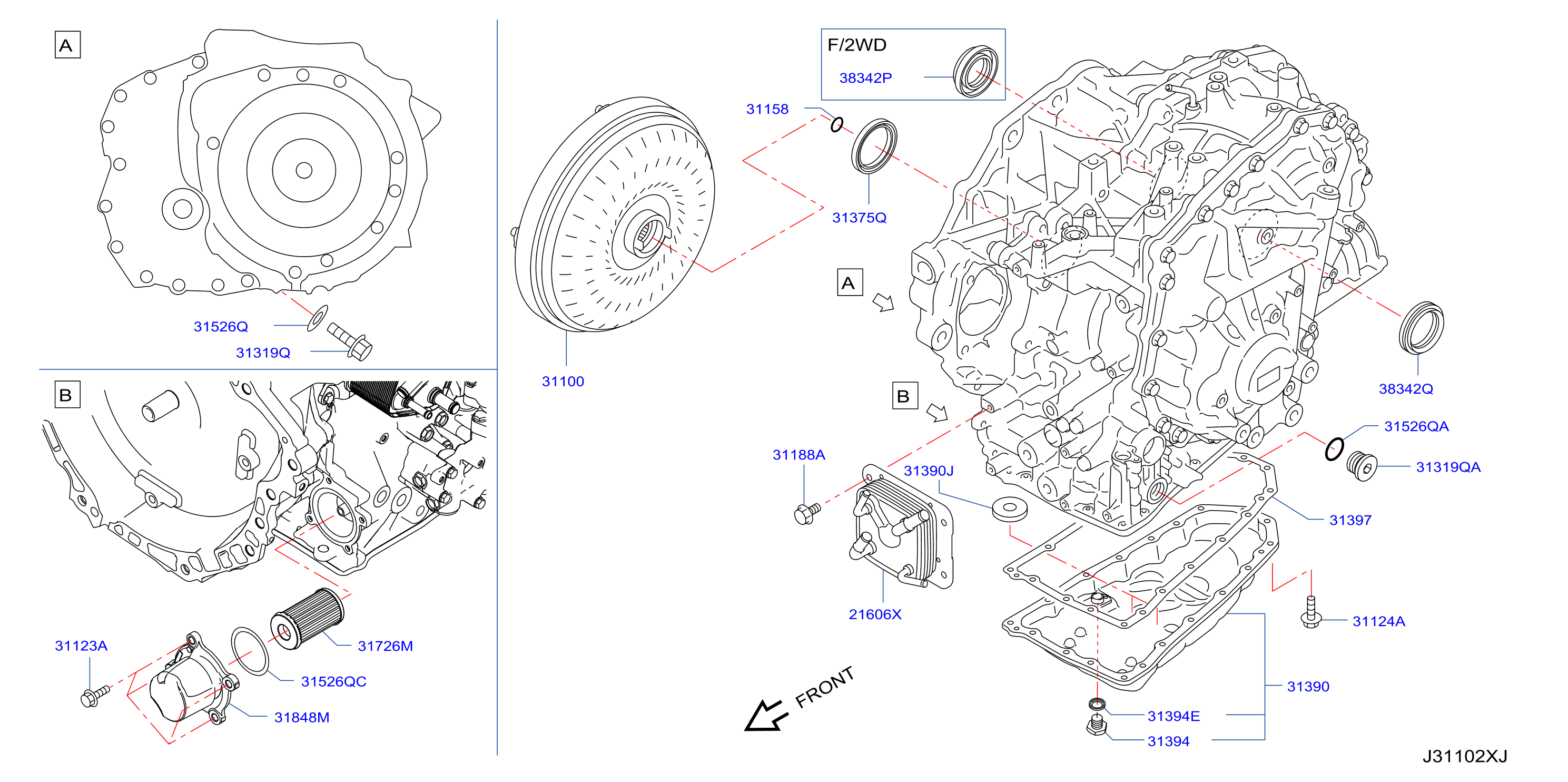 Torque Converter Housing Case Cvt 31020 70X9C 9D
