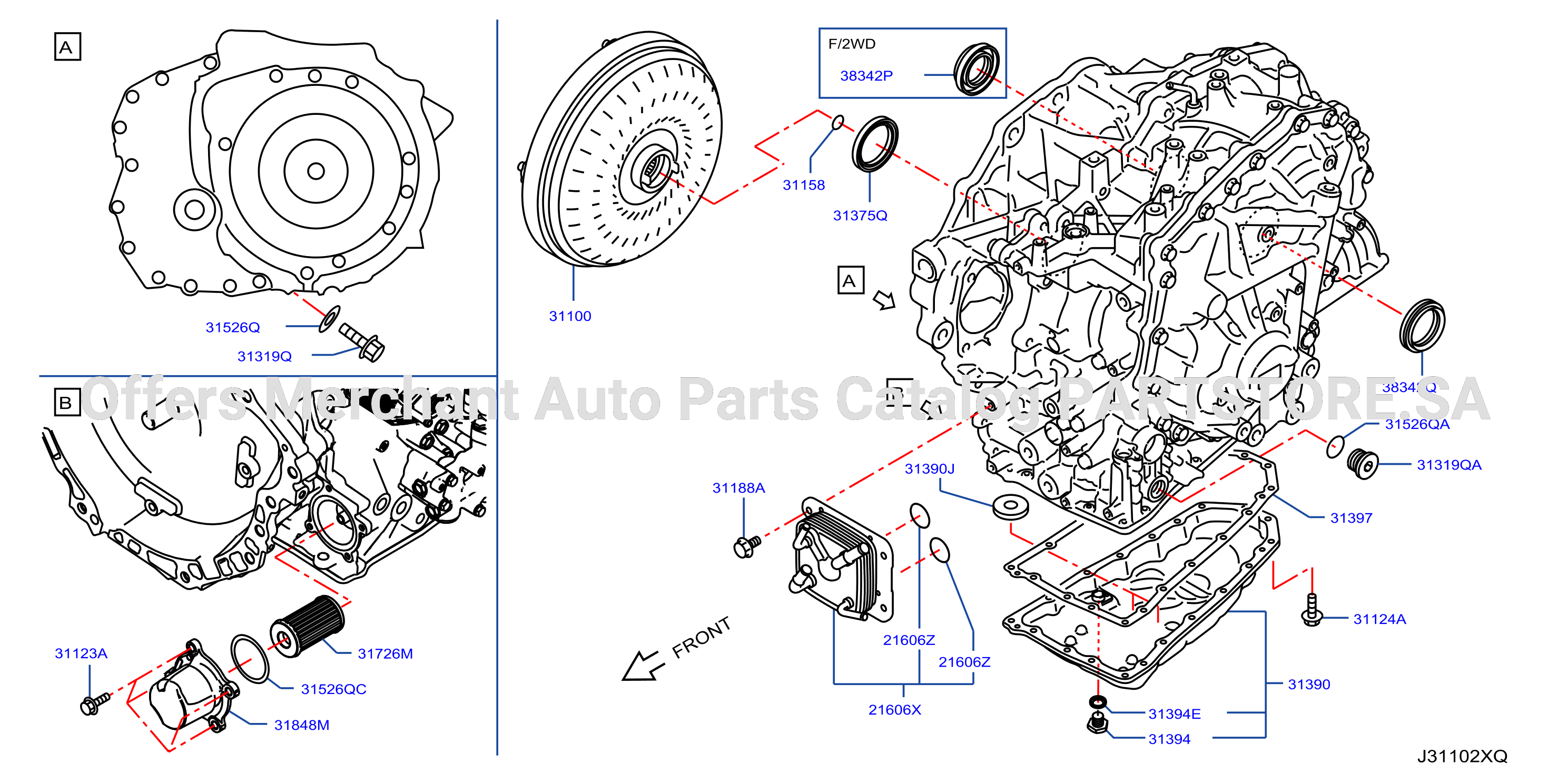 Torque Converter Housing Case Cvt 31020 3Vx3C 3D