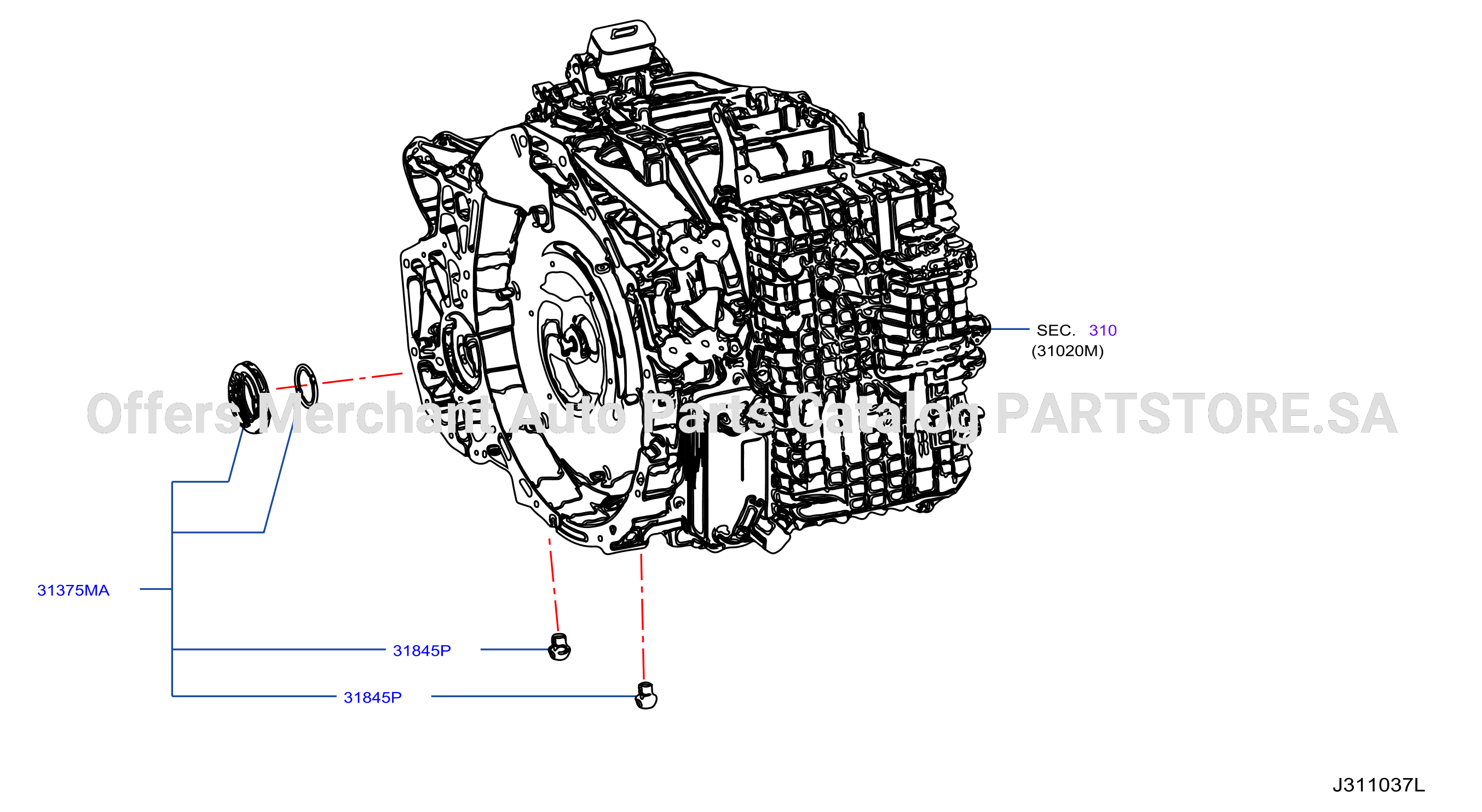 Torque Converter Housing Case Output Shaft Seal Kit For 2Wd