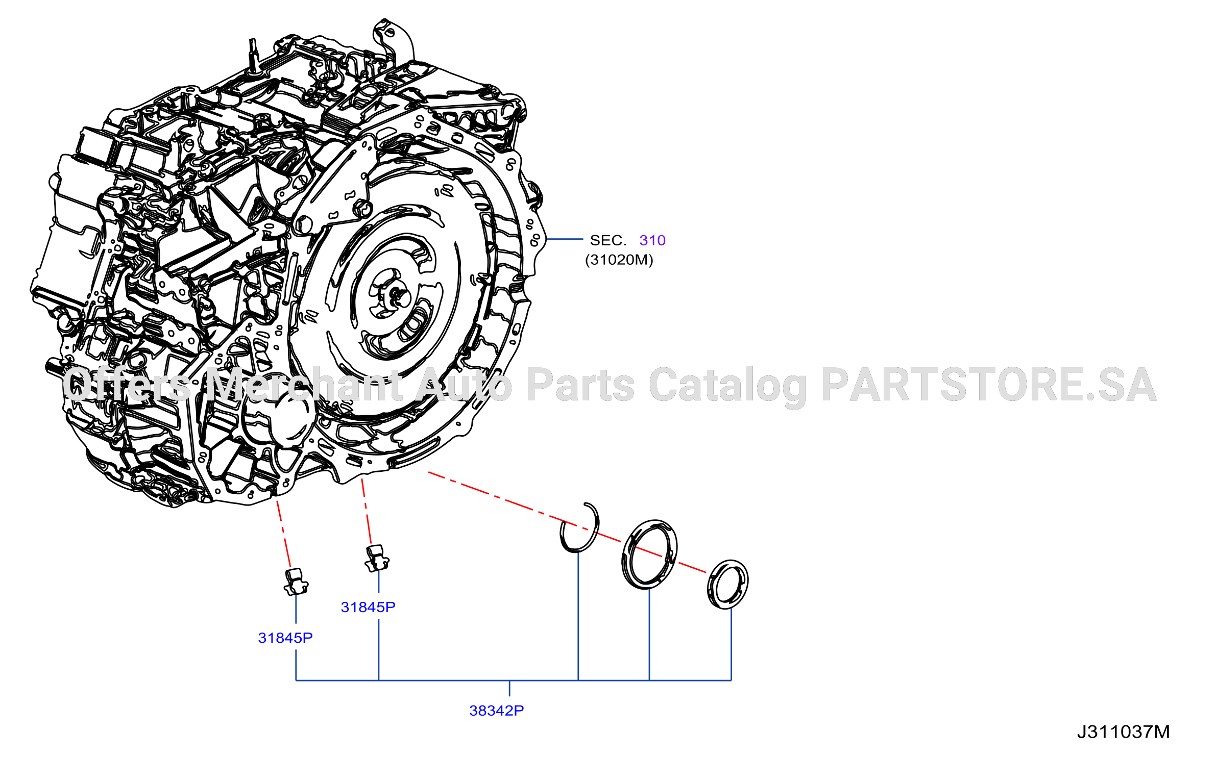 Torque Converter Housing Case Output Shaft Seal Kit For 4Wd