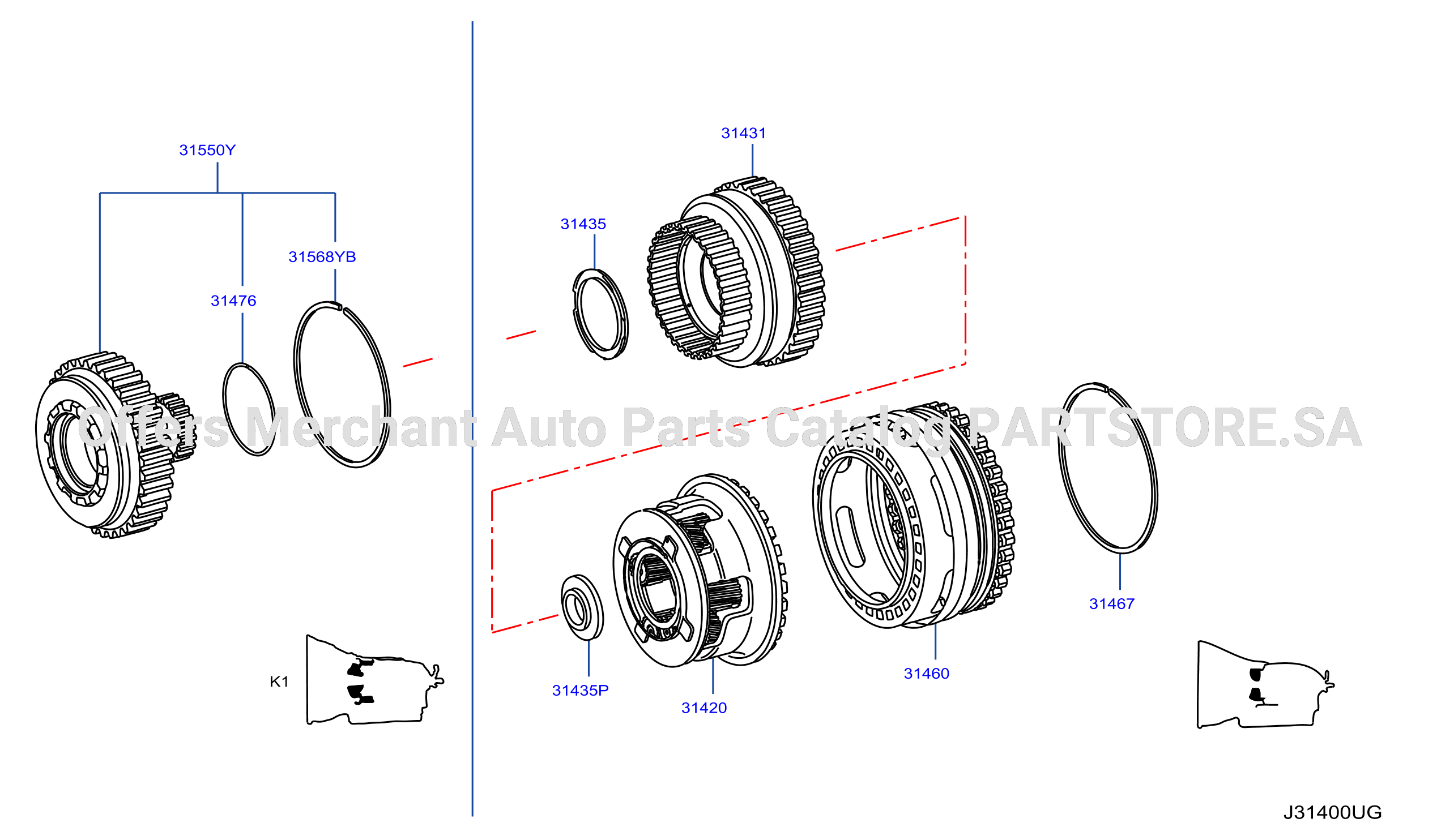 Governor Power Train Planetary Gear Clutch K1 Front Planetary Gear Train