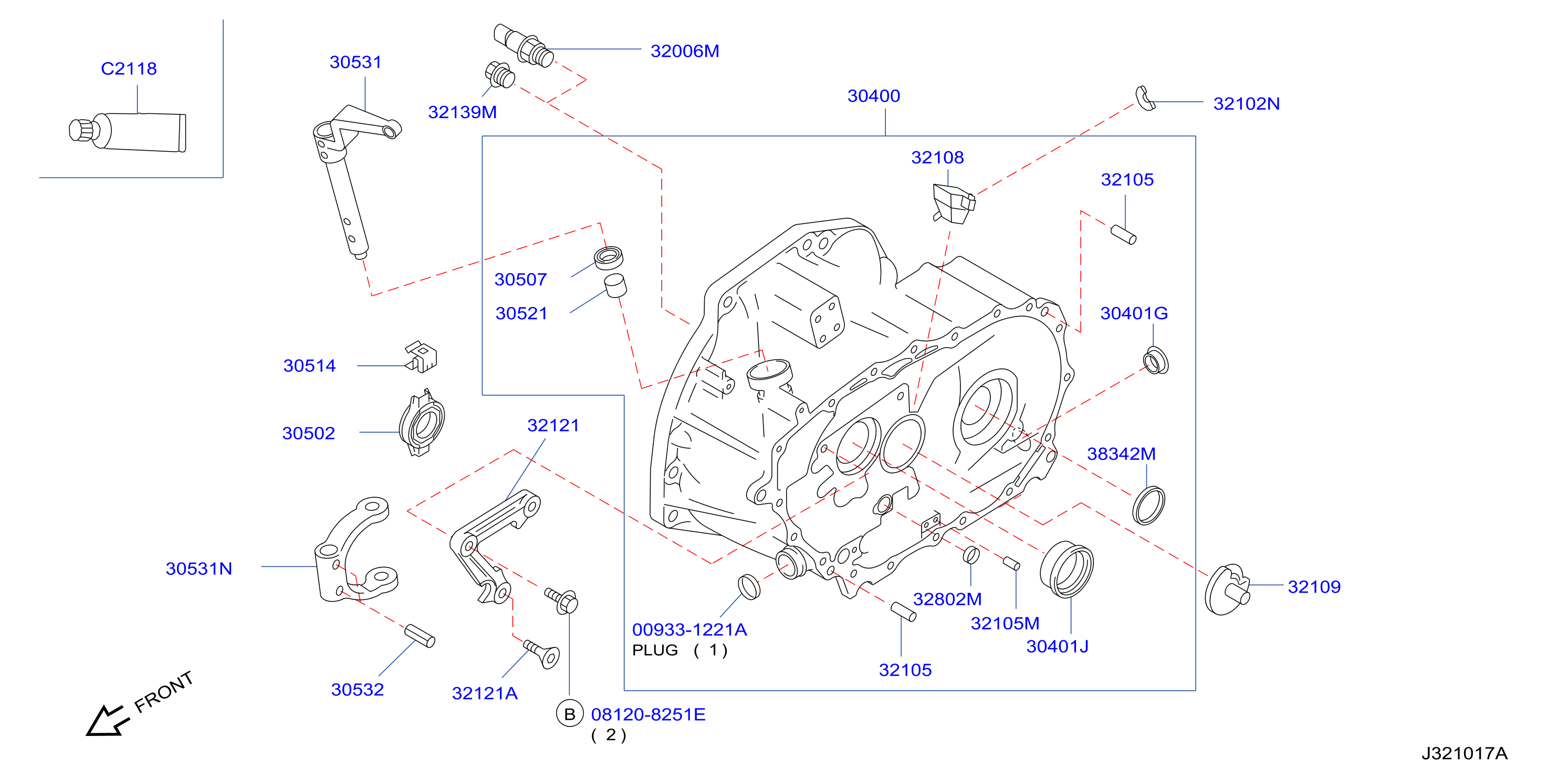 Transmission Case Clutch Release Clutch Housing