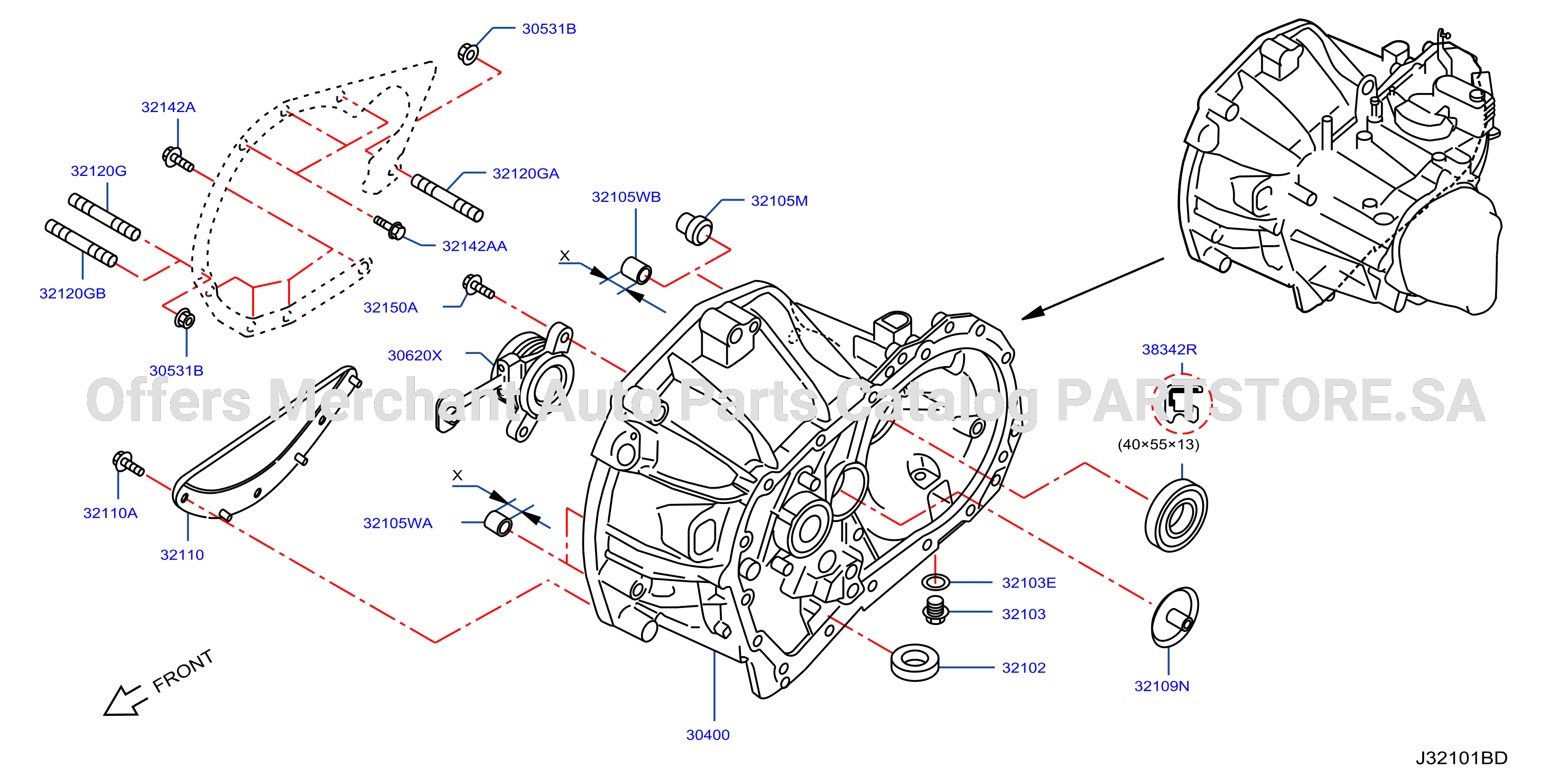 Transmission Case Clutch Release Clutch Housing