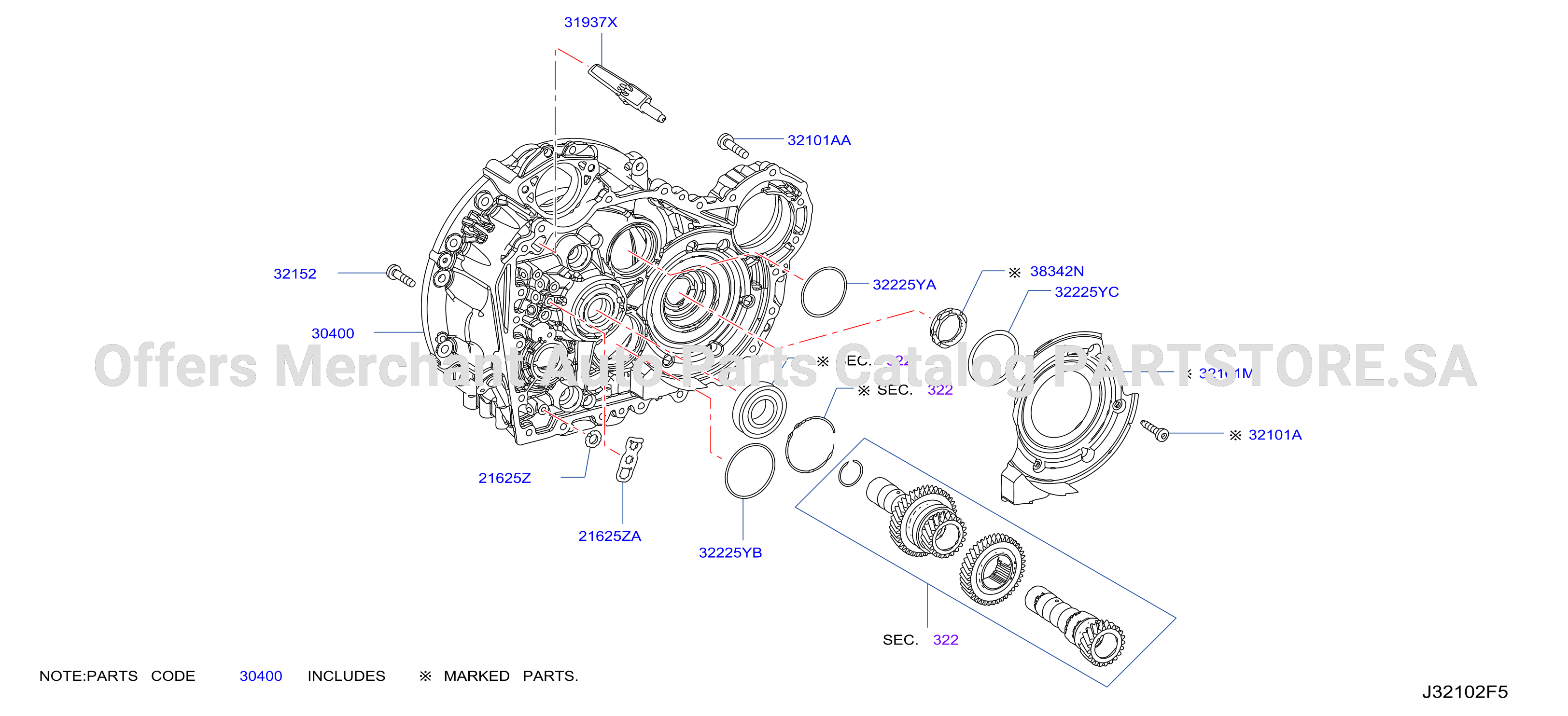 هيكل القير مع كلتش