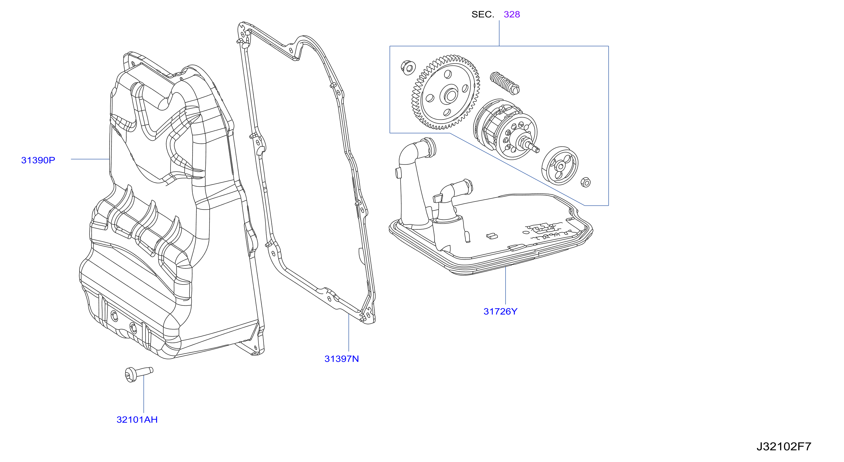 Transmission Case Clutch Release A Oil Pan Oil Filter