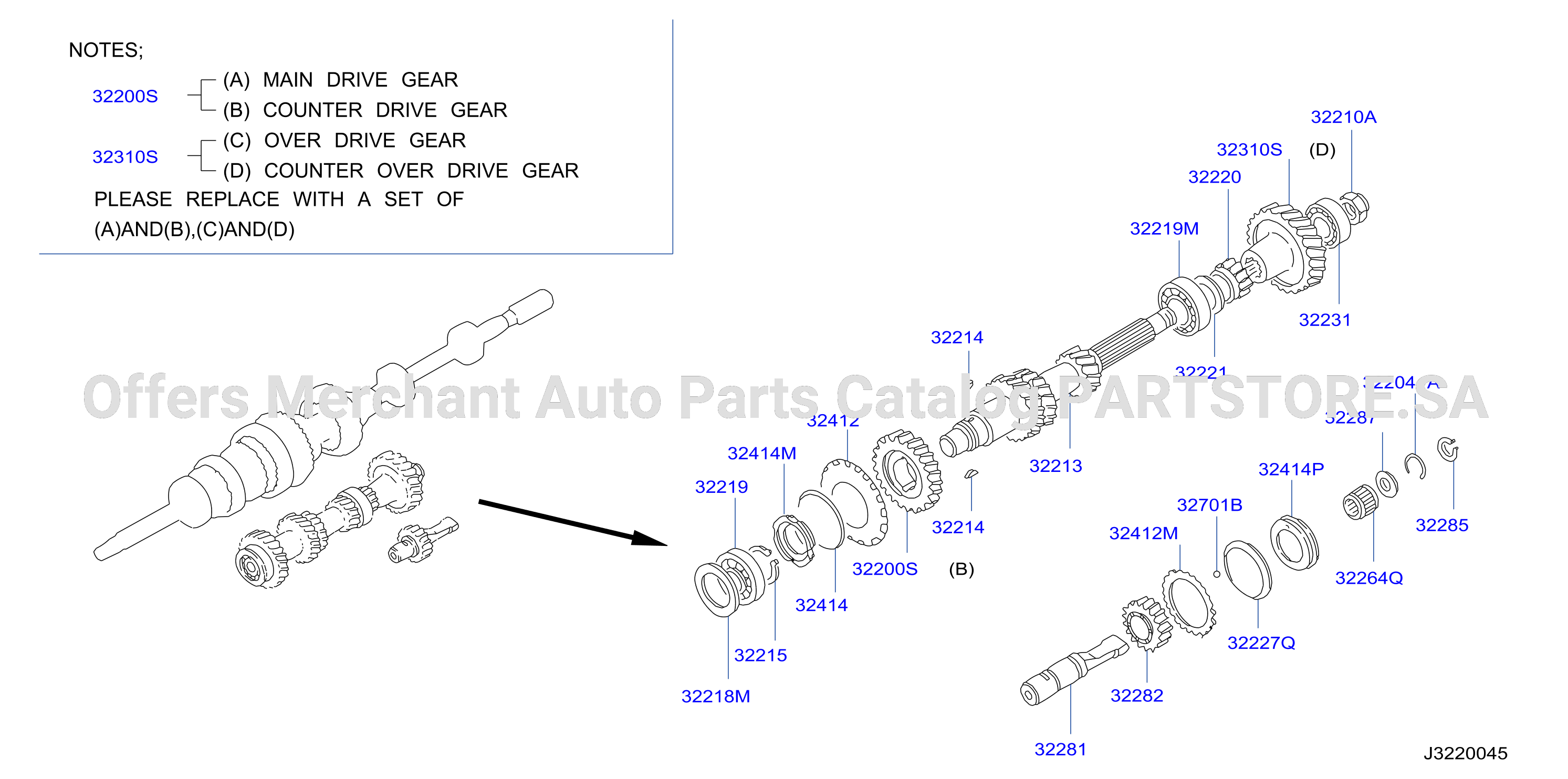 Transmission Gear Counter Reverse Gear
