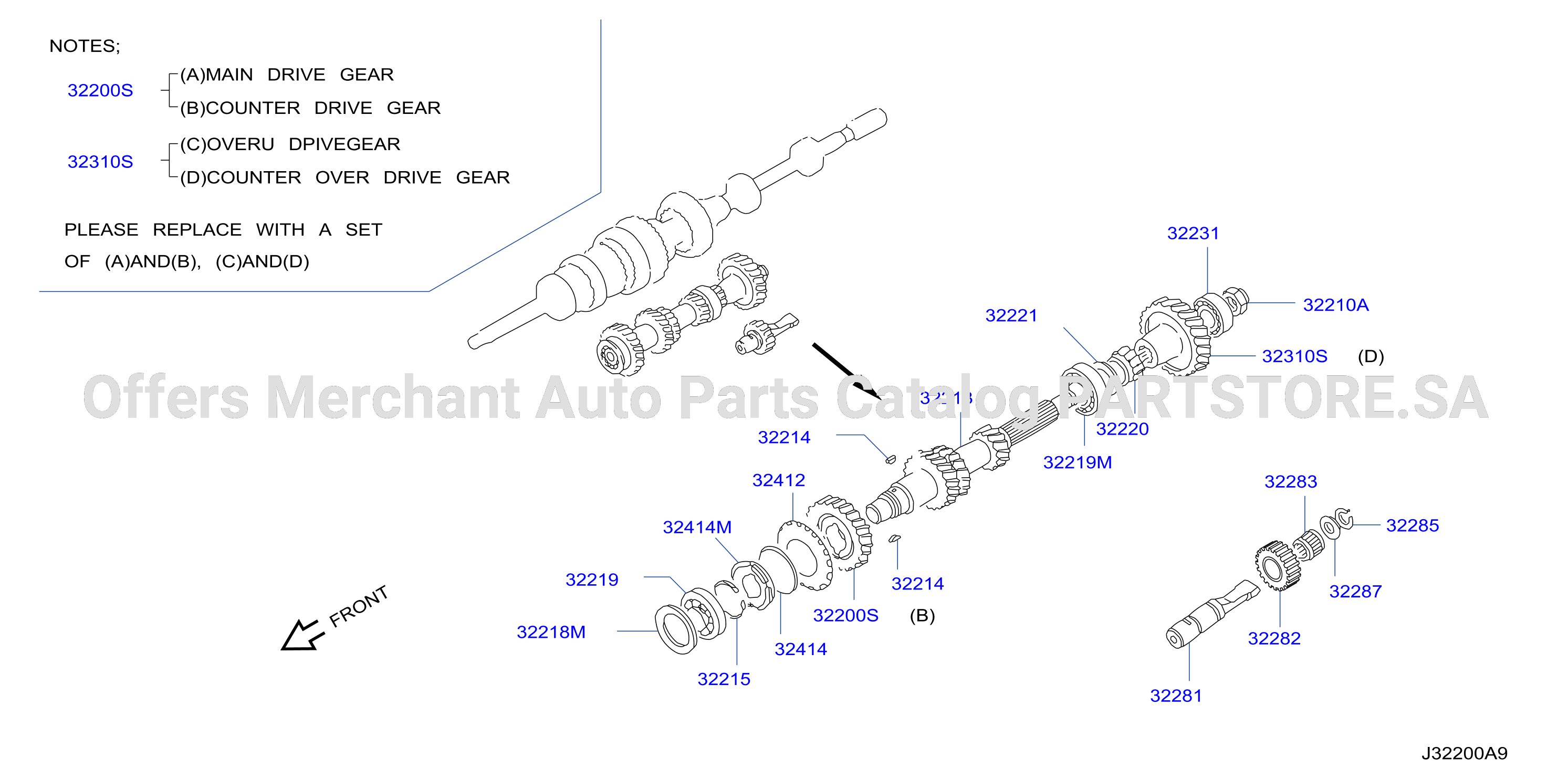 Transmission Gear Counter Gear