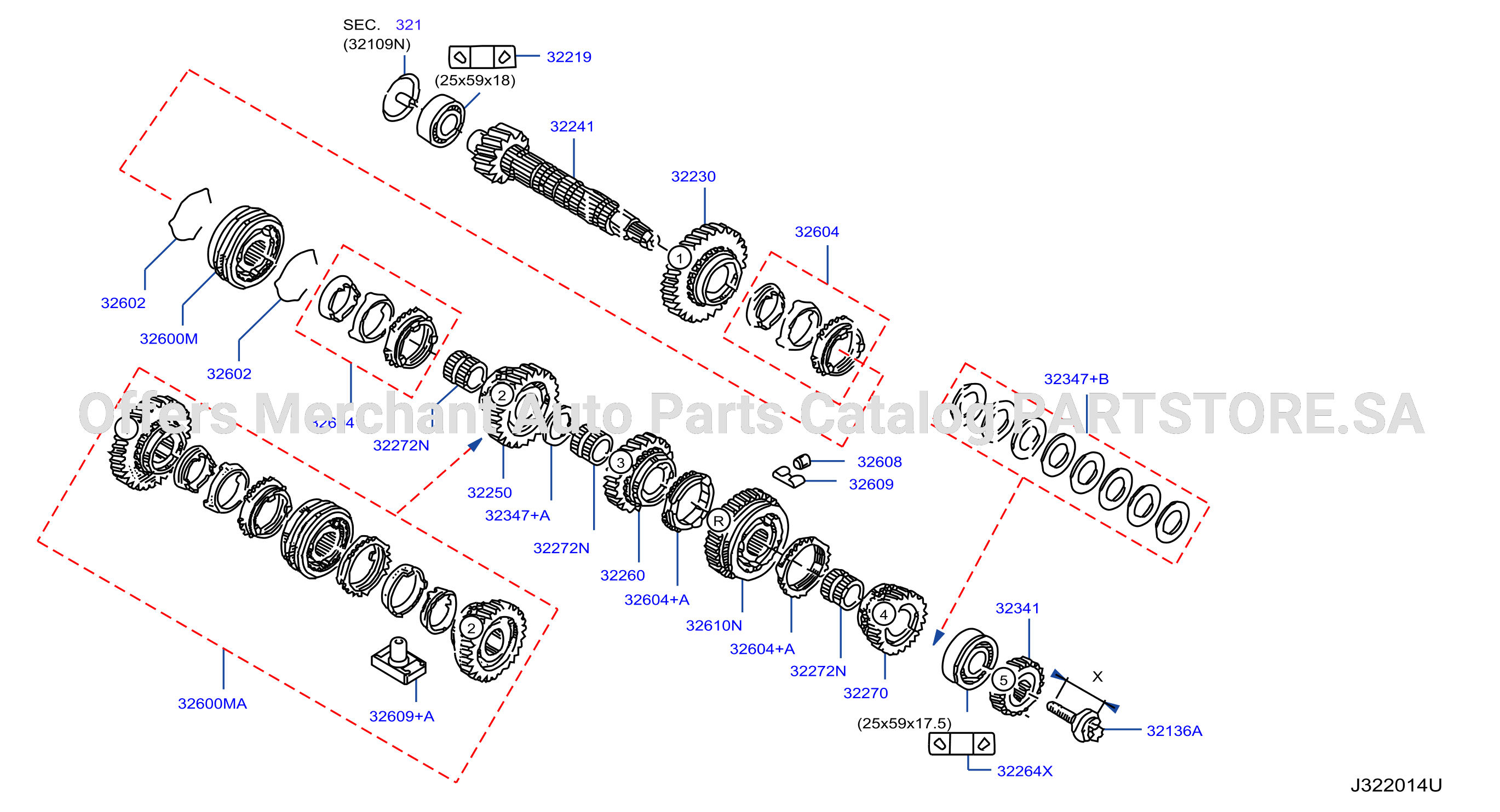 Transmission Gear Main Shafts Lines Mechanical Gearbox