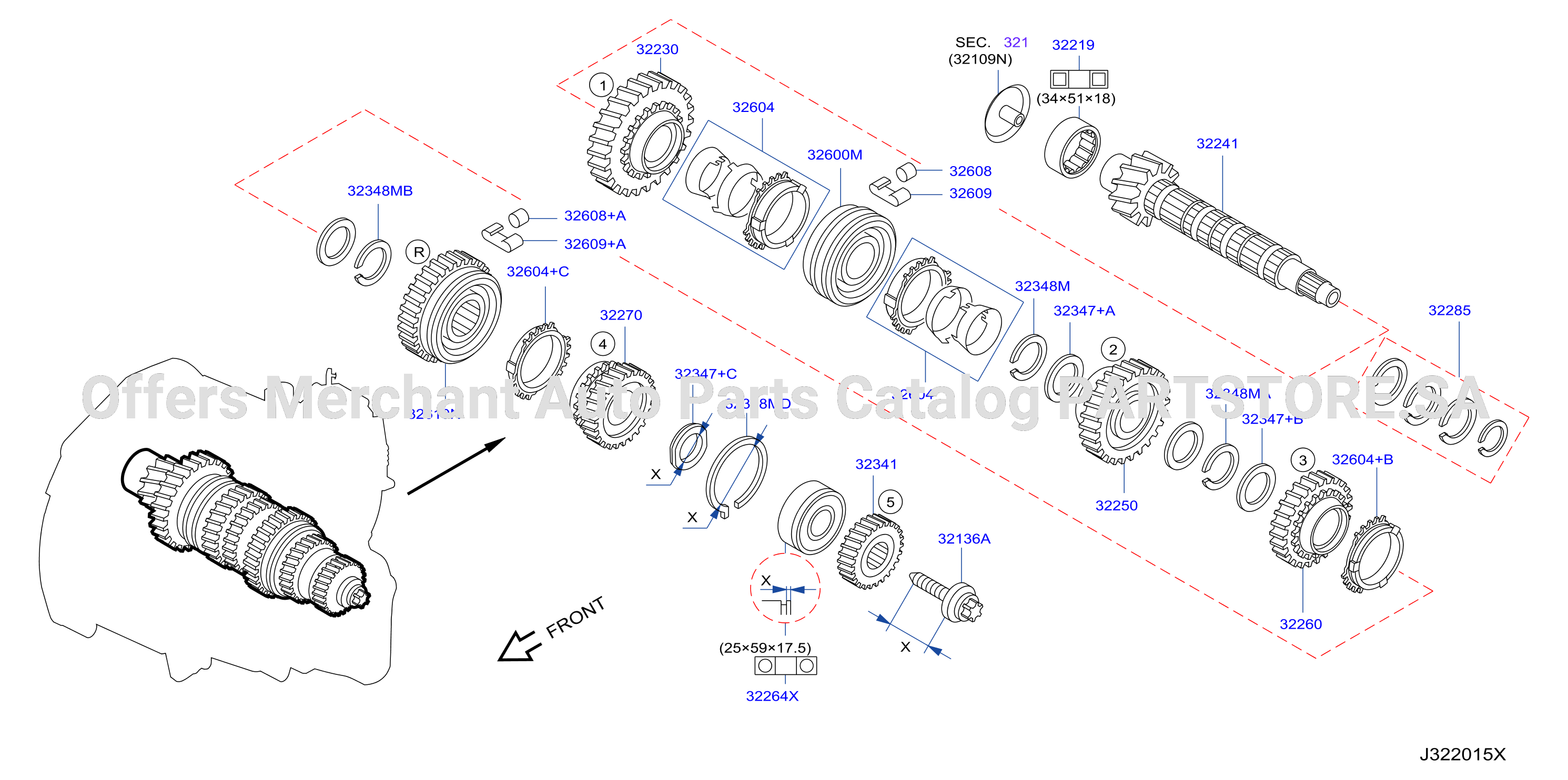Transmission Gear Main Shaft