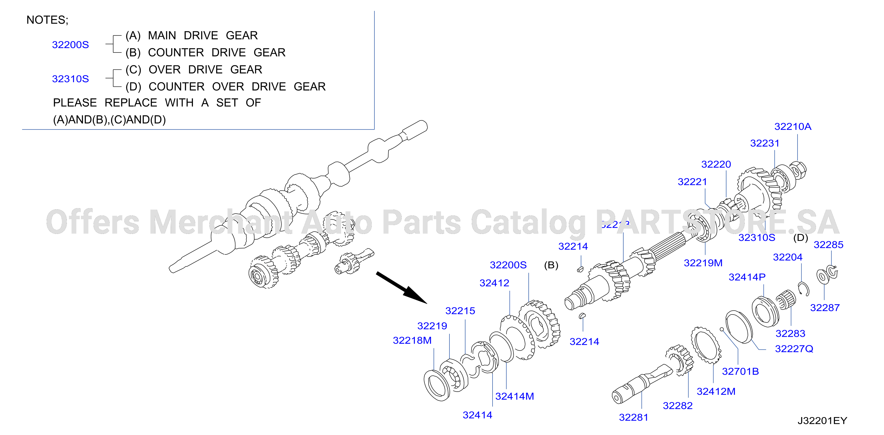 Transmission Gear Counter Revesr Gear
