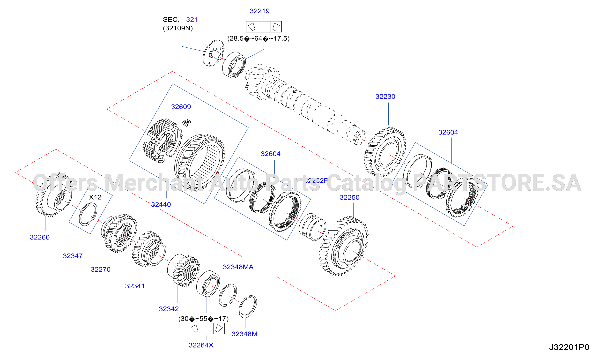 Transmission Gear Main Shaft