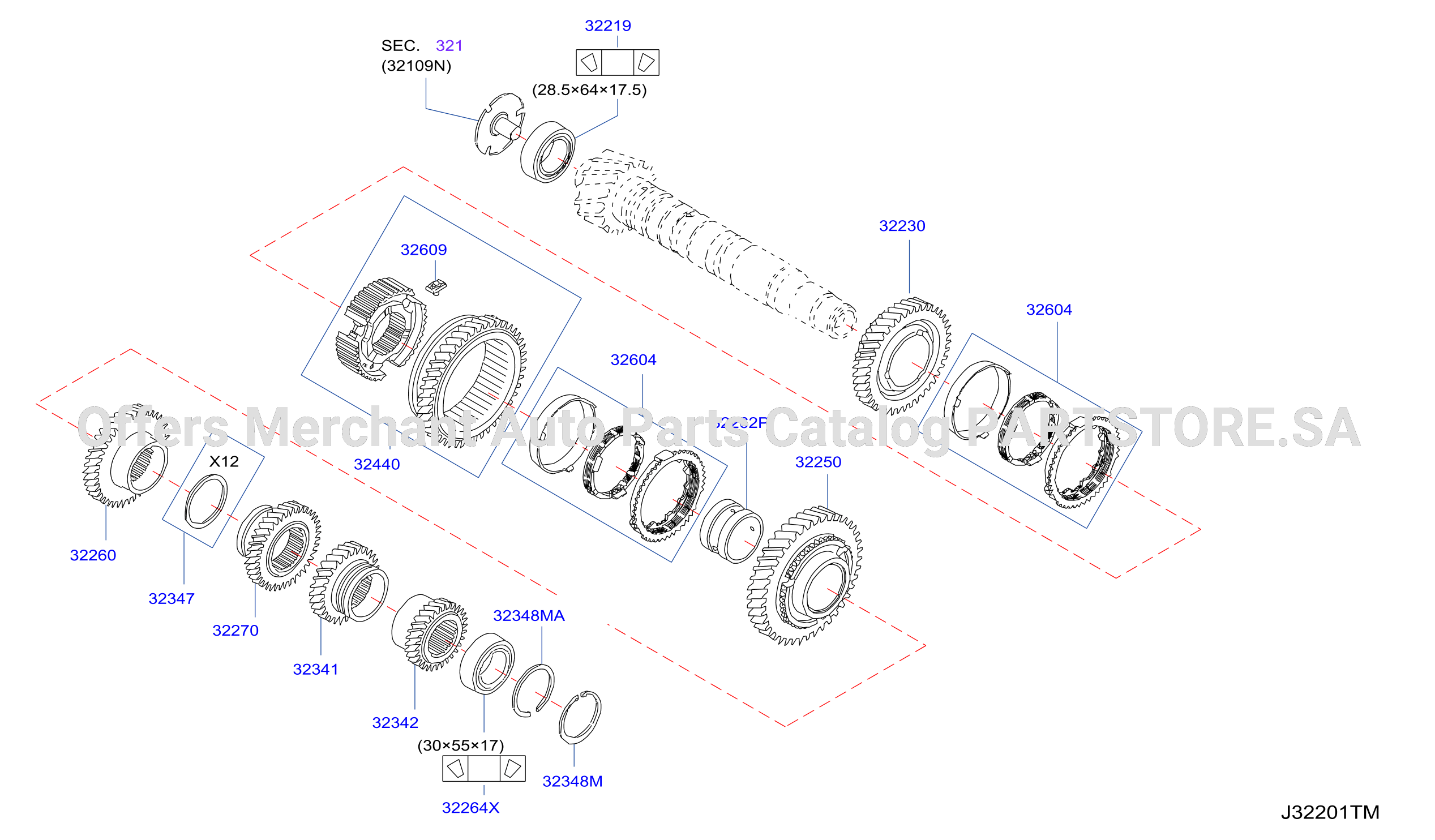 Transmission Gear Output Shaft 1