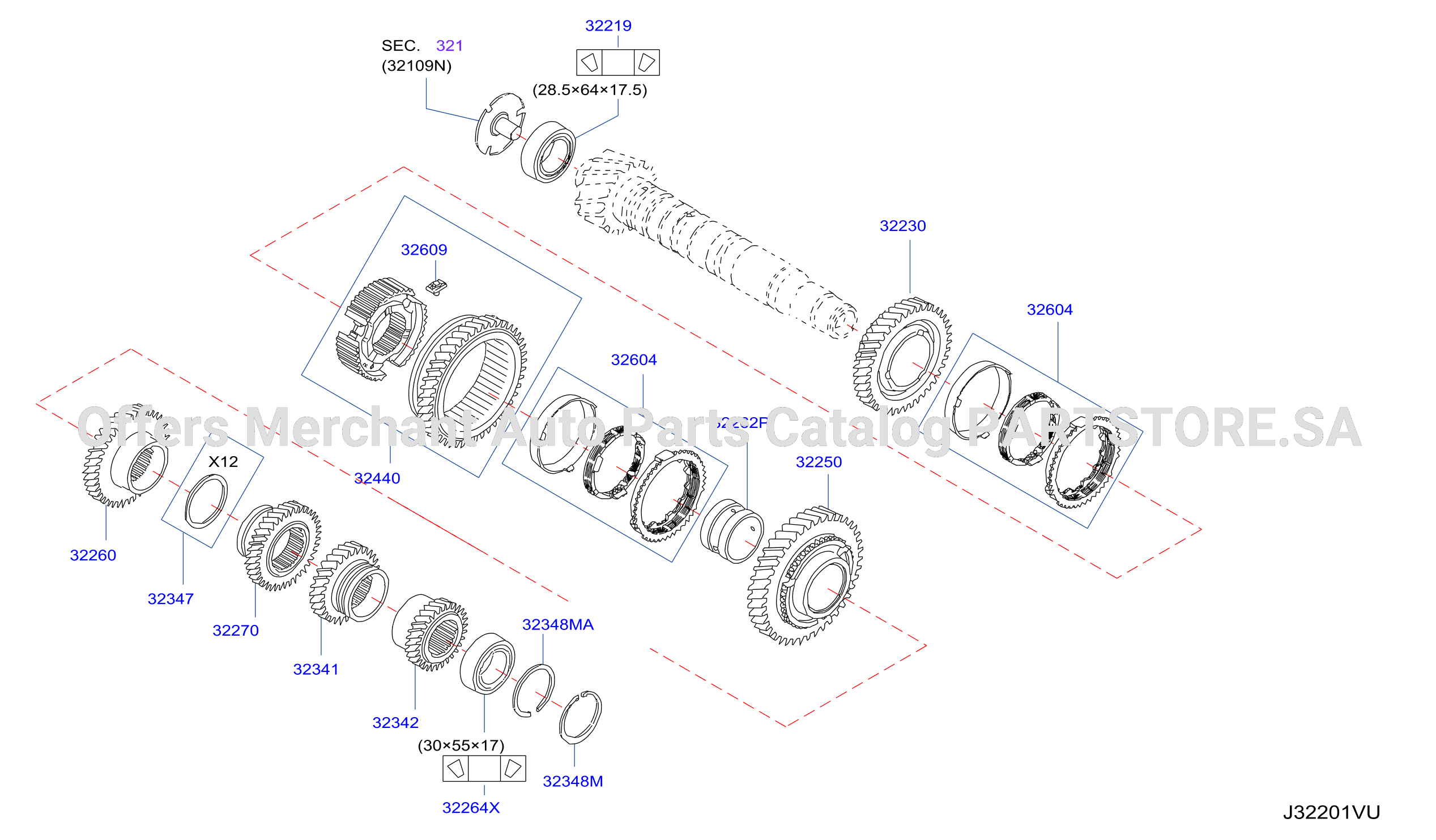 Transmission Gear Main Shaft 1