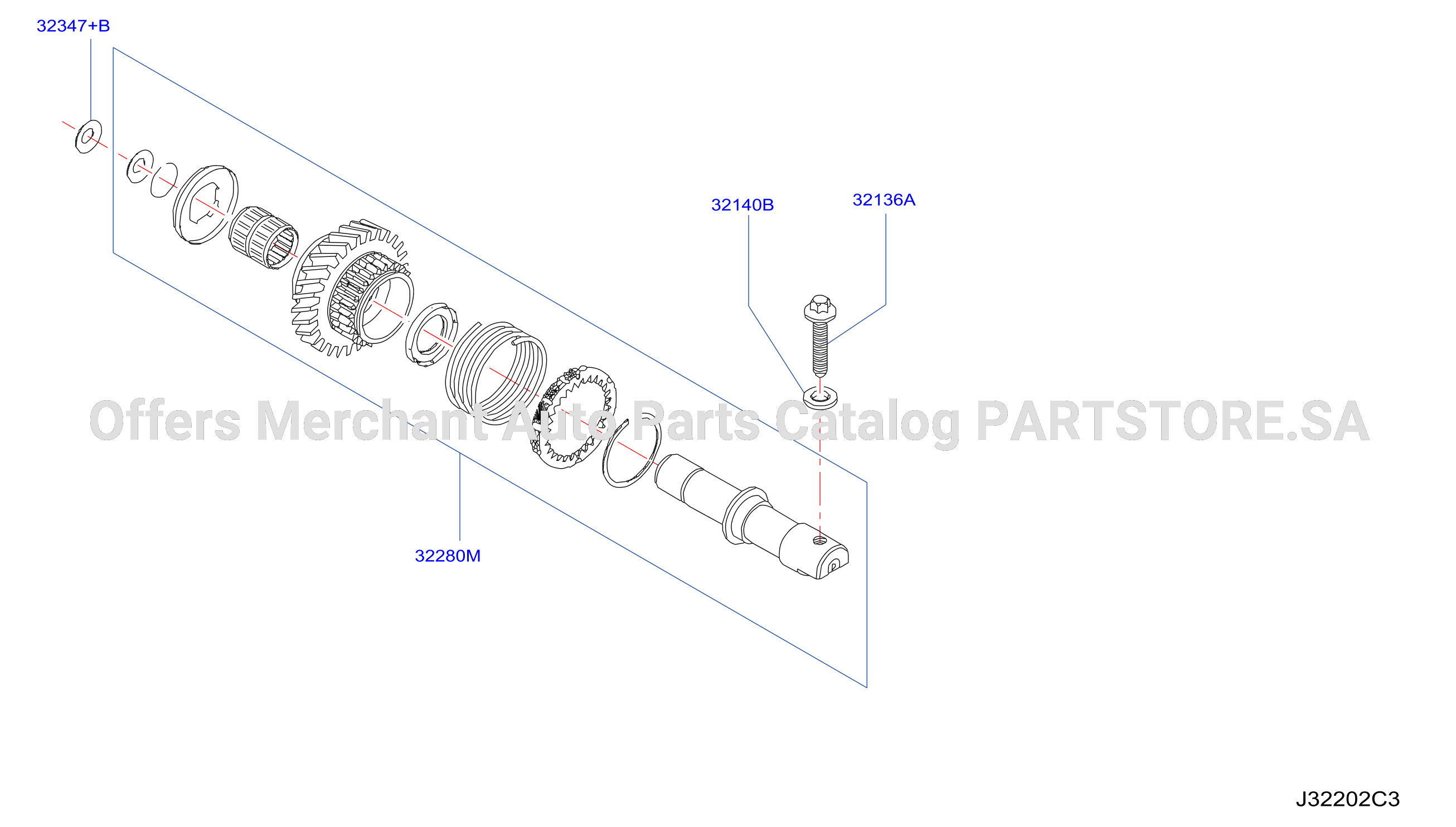 Transmission Gear Output Shaft 2