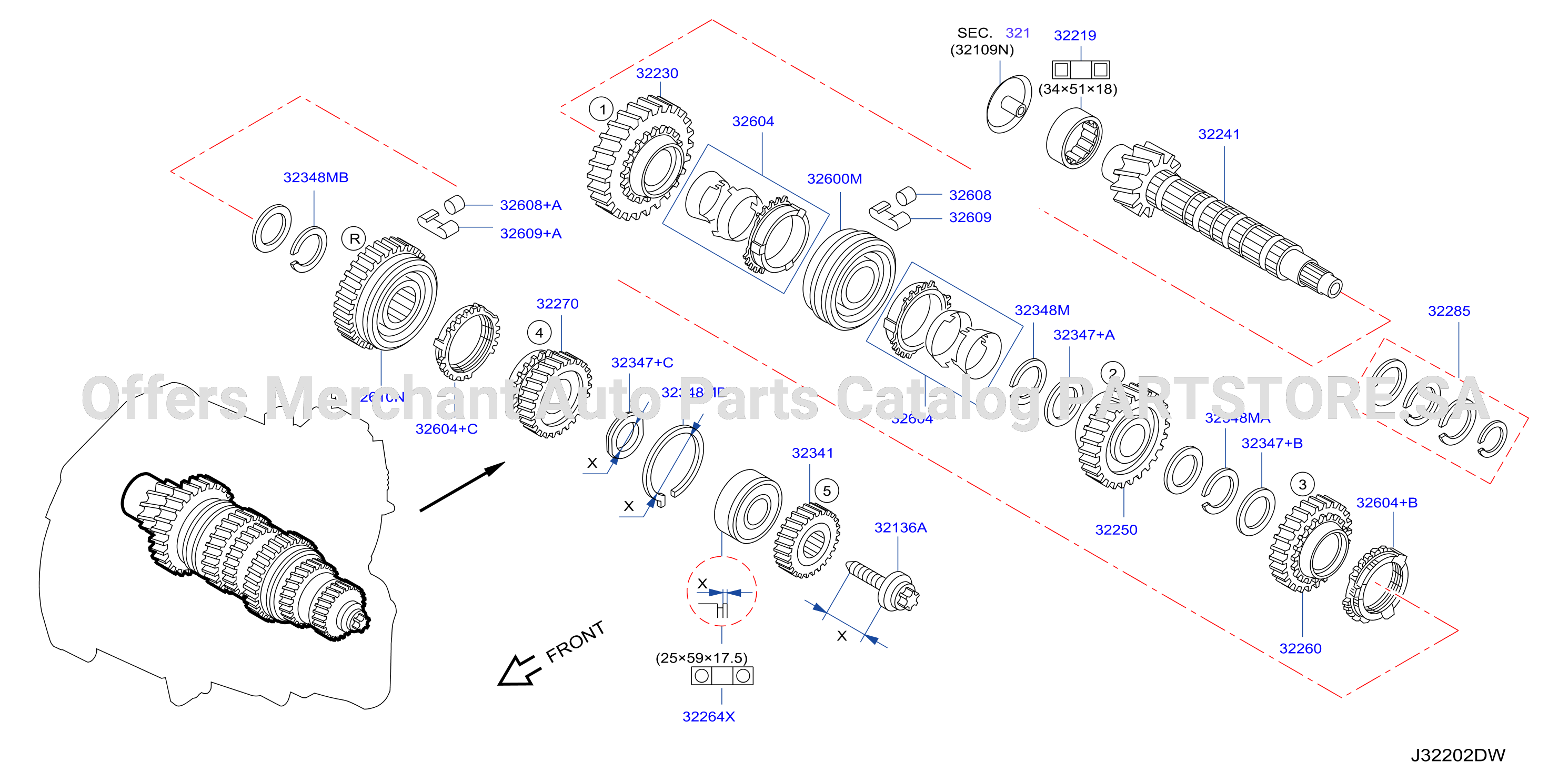Transmission Gear Output Shaft