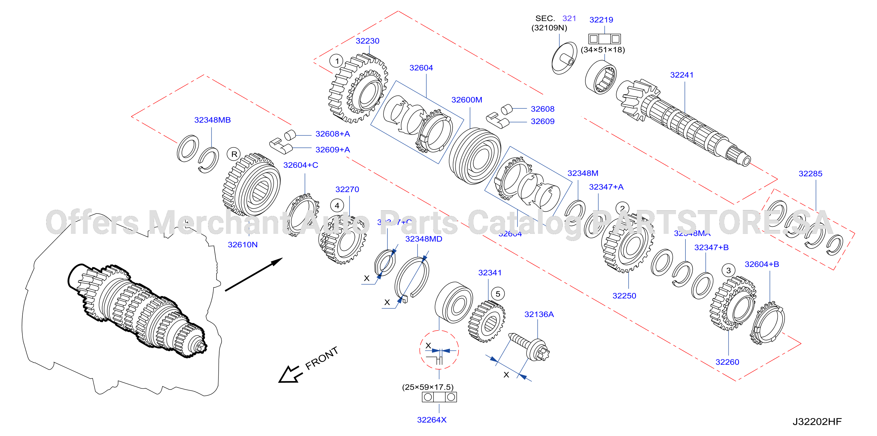 Transmission Gear Output Shaft