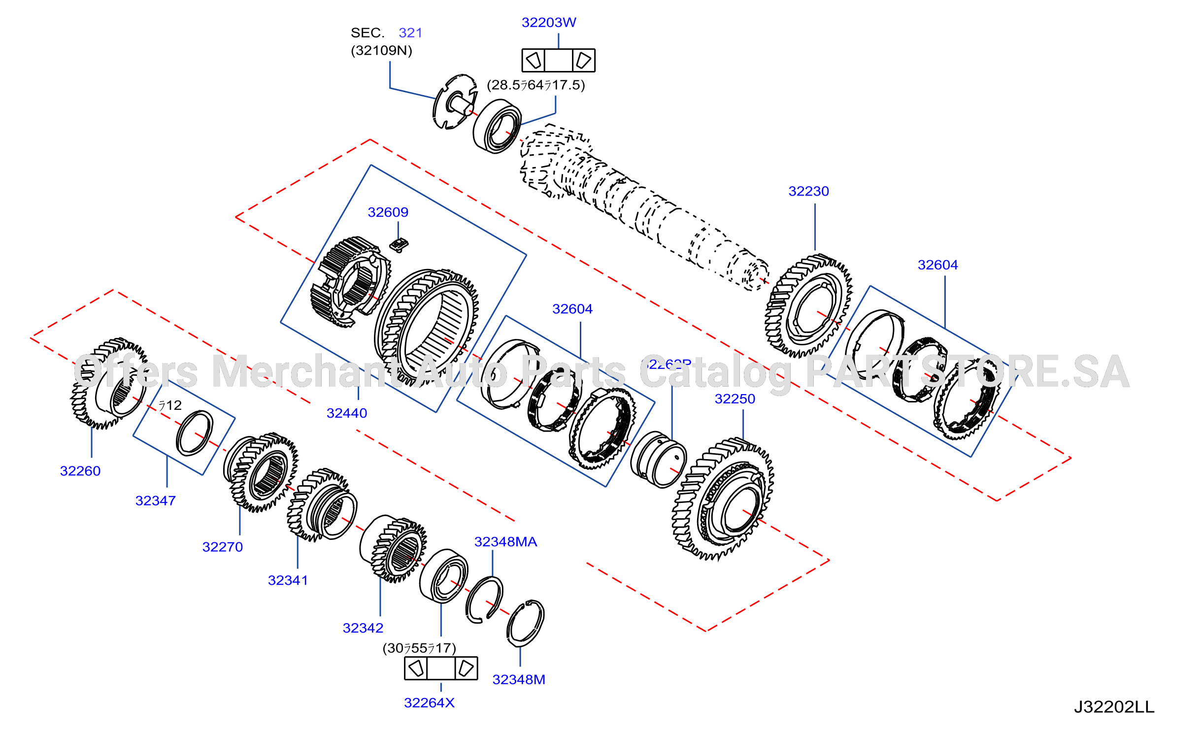 Transmission Gear Output Shaft 1