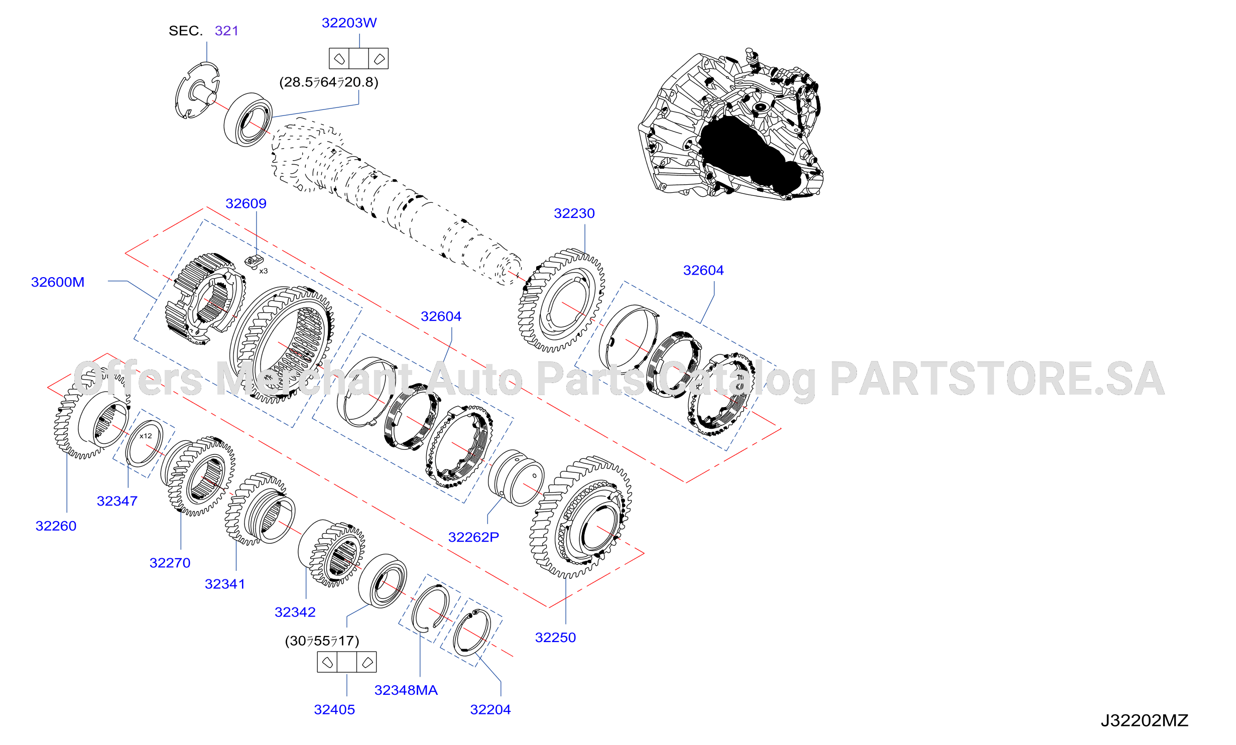 Transmission Gear Main Shaft