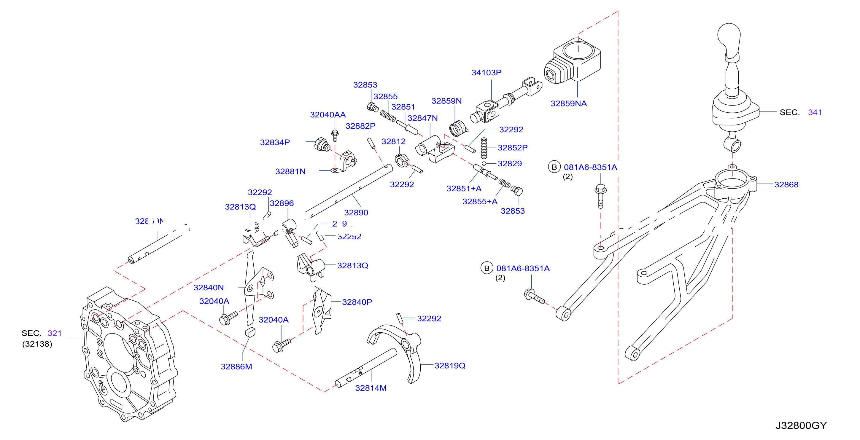 Transmission Shift Control Housing Checking Assy