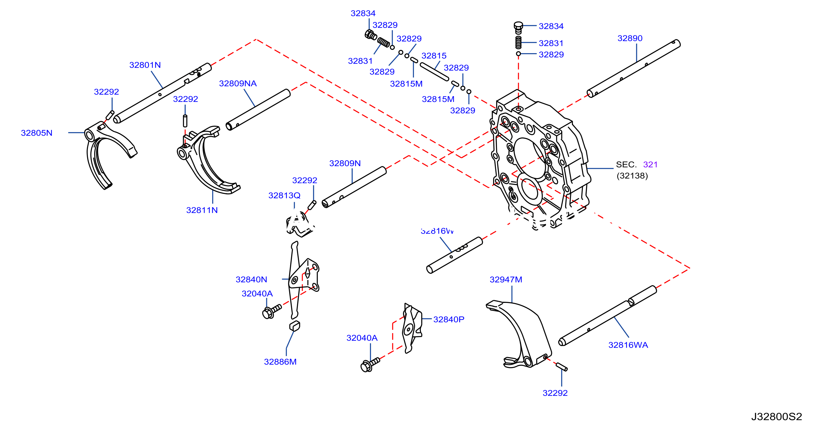 Transmission Shift Control Striking Rod