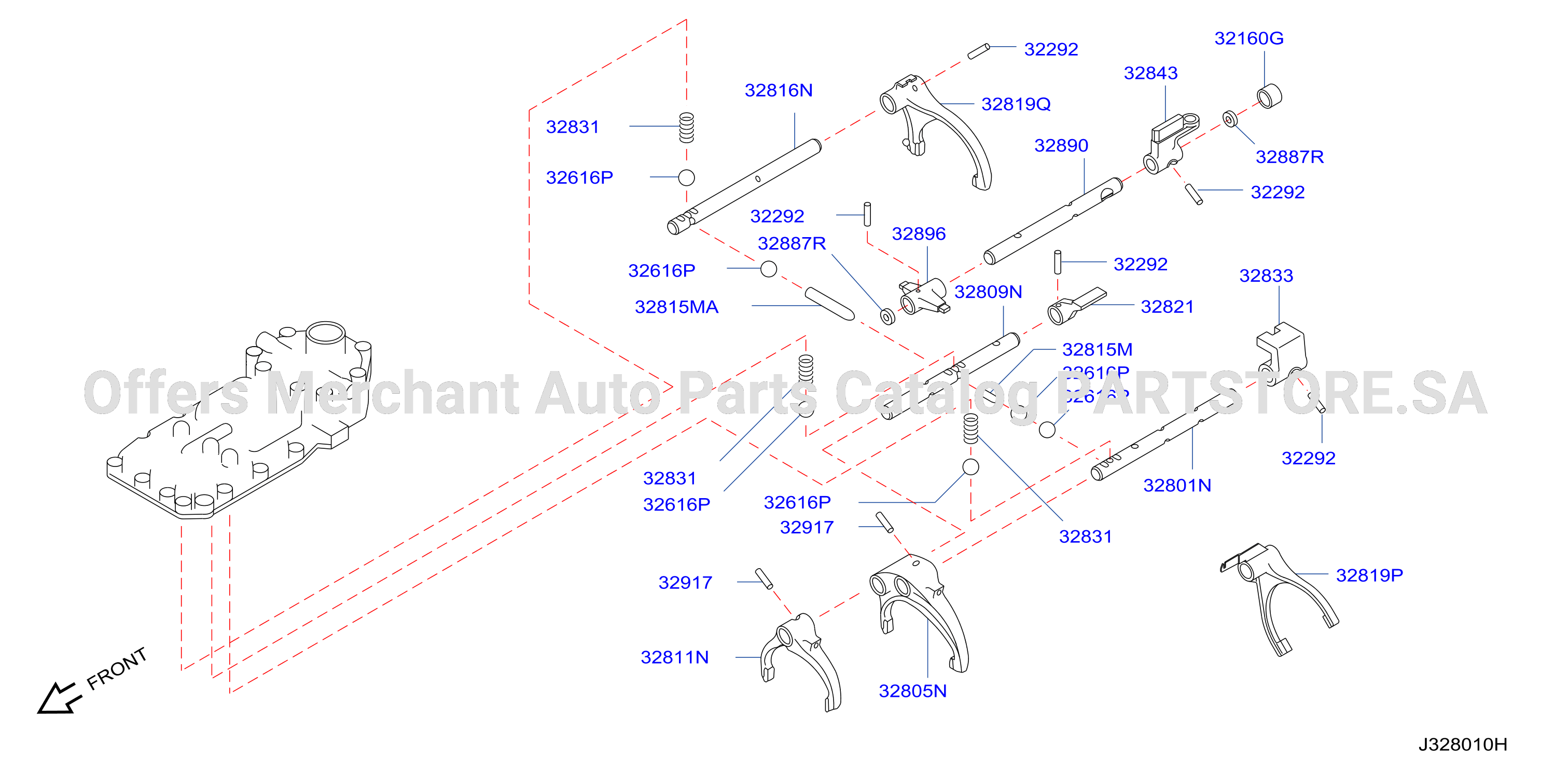 Transmission Shift Control Striking Rod Shift Fork