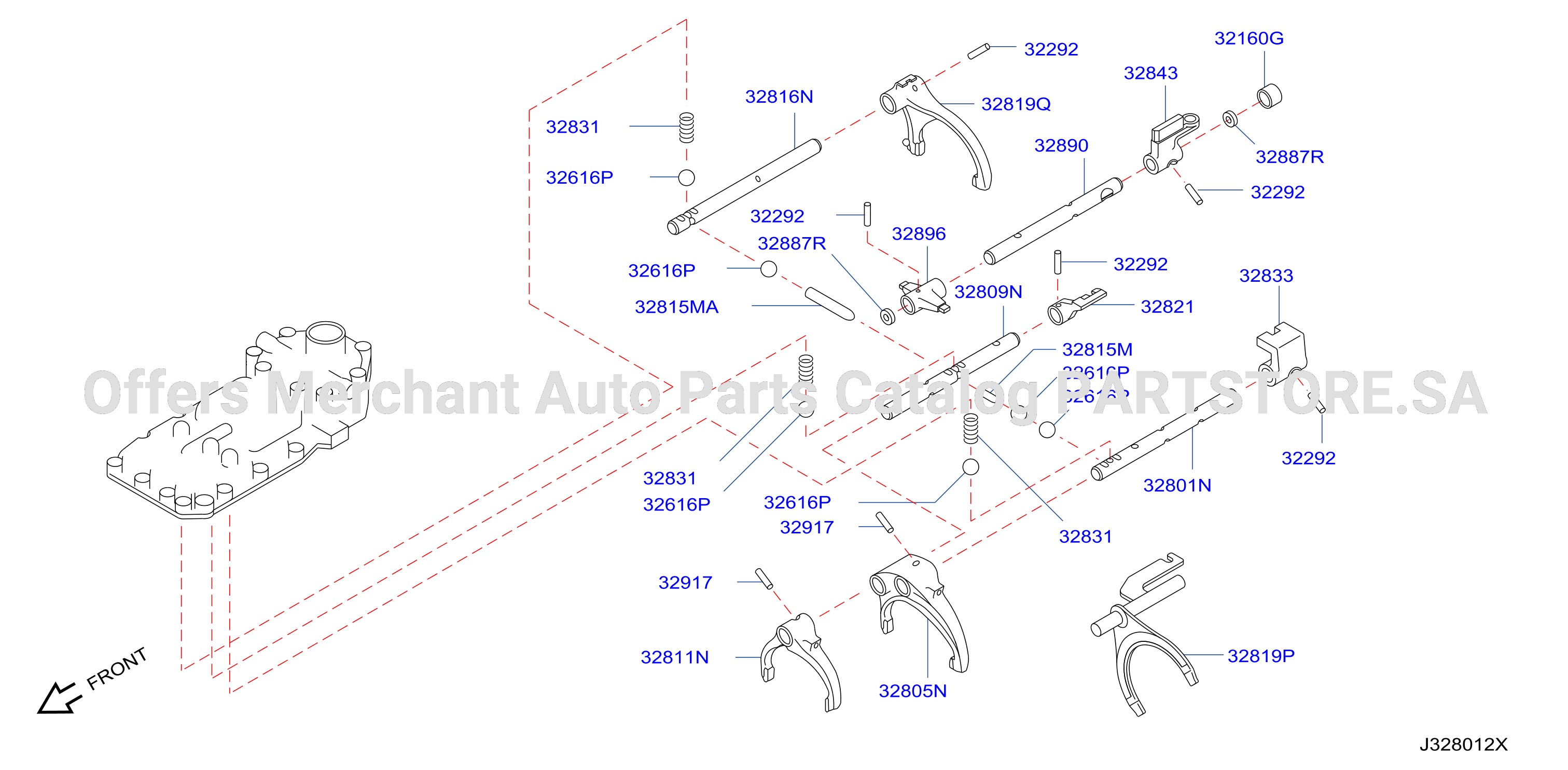 Transmission Shift Control Striking Rod Shift Fork