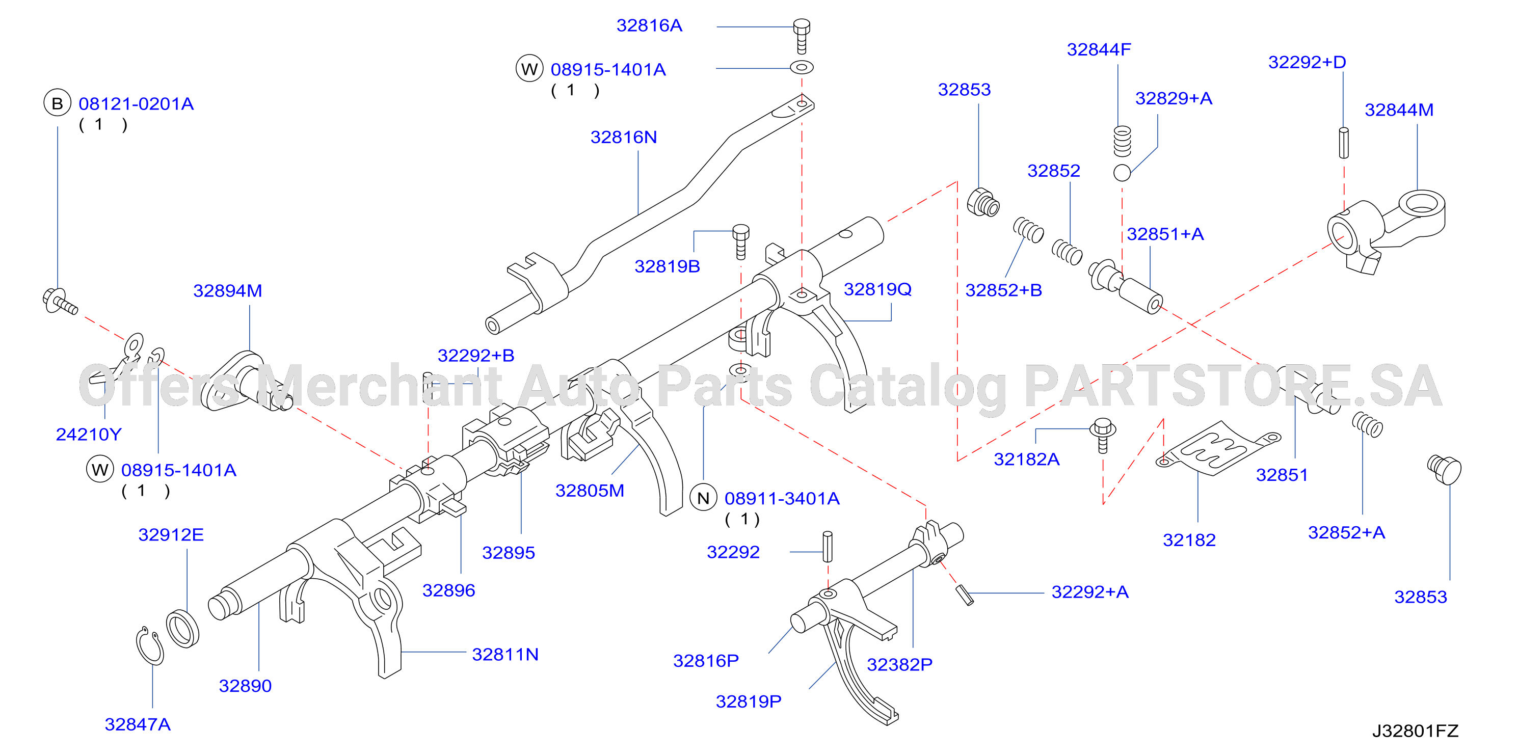 Transmission Shift Control Striking Rod Shift Fork