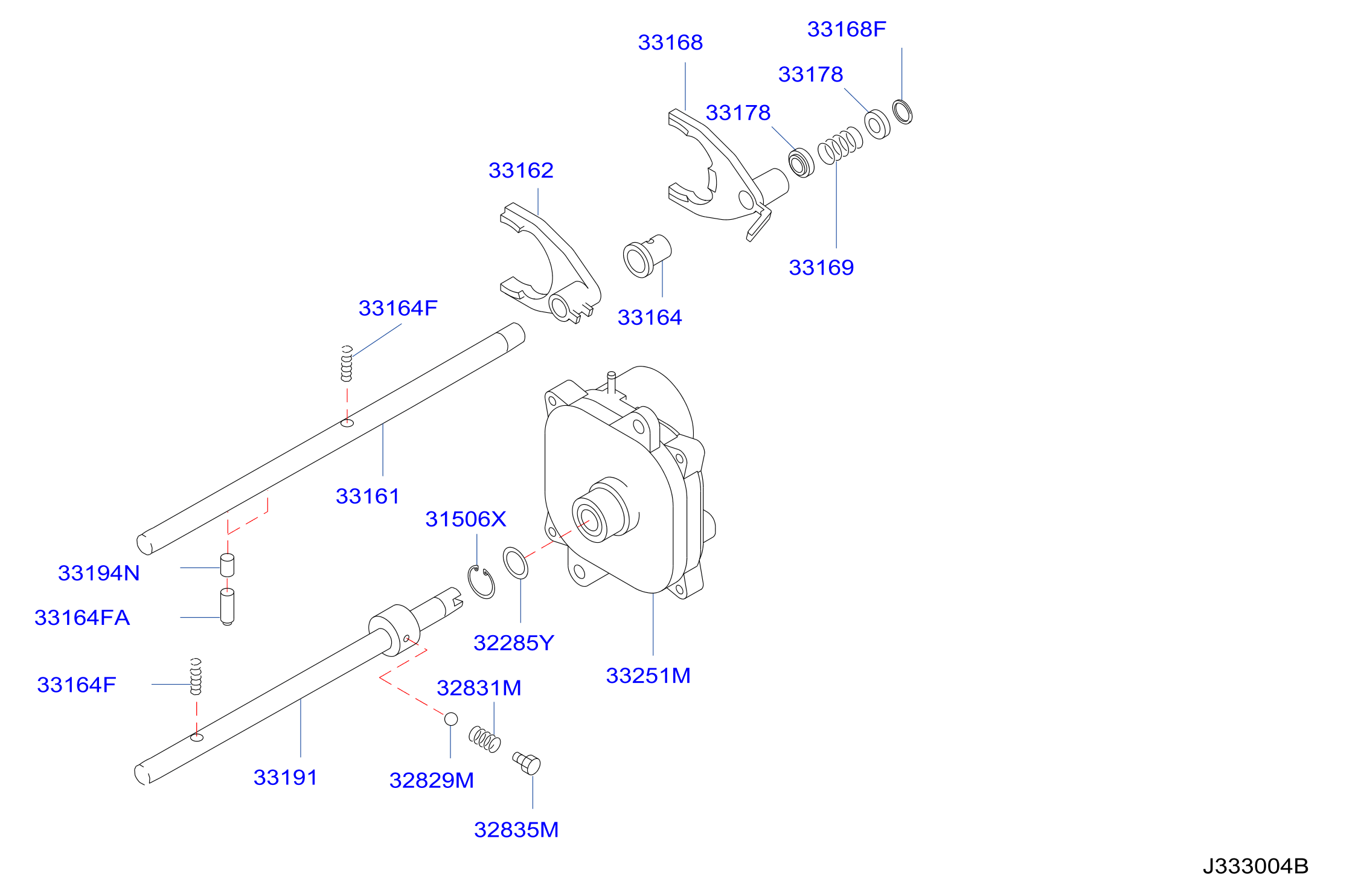 Transfer Shift Lever Fork Control