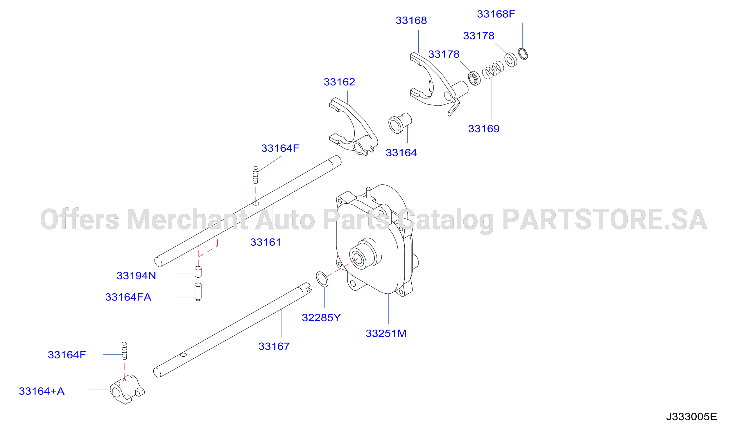 Transfer Shift Lever Fork Control