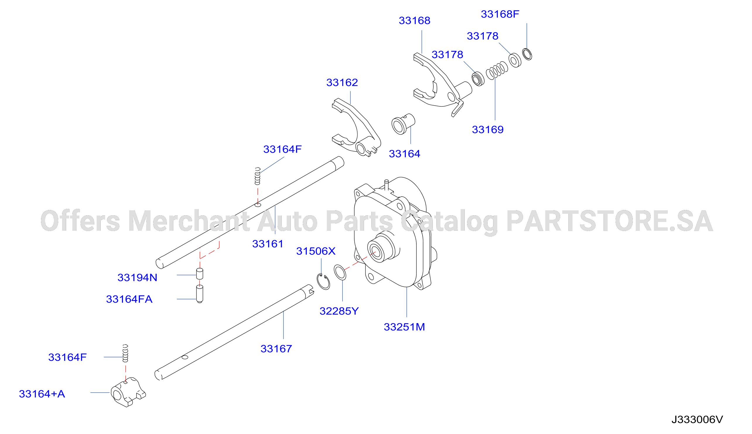 Transfer Shift Lever Fork Control At