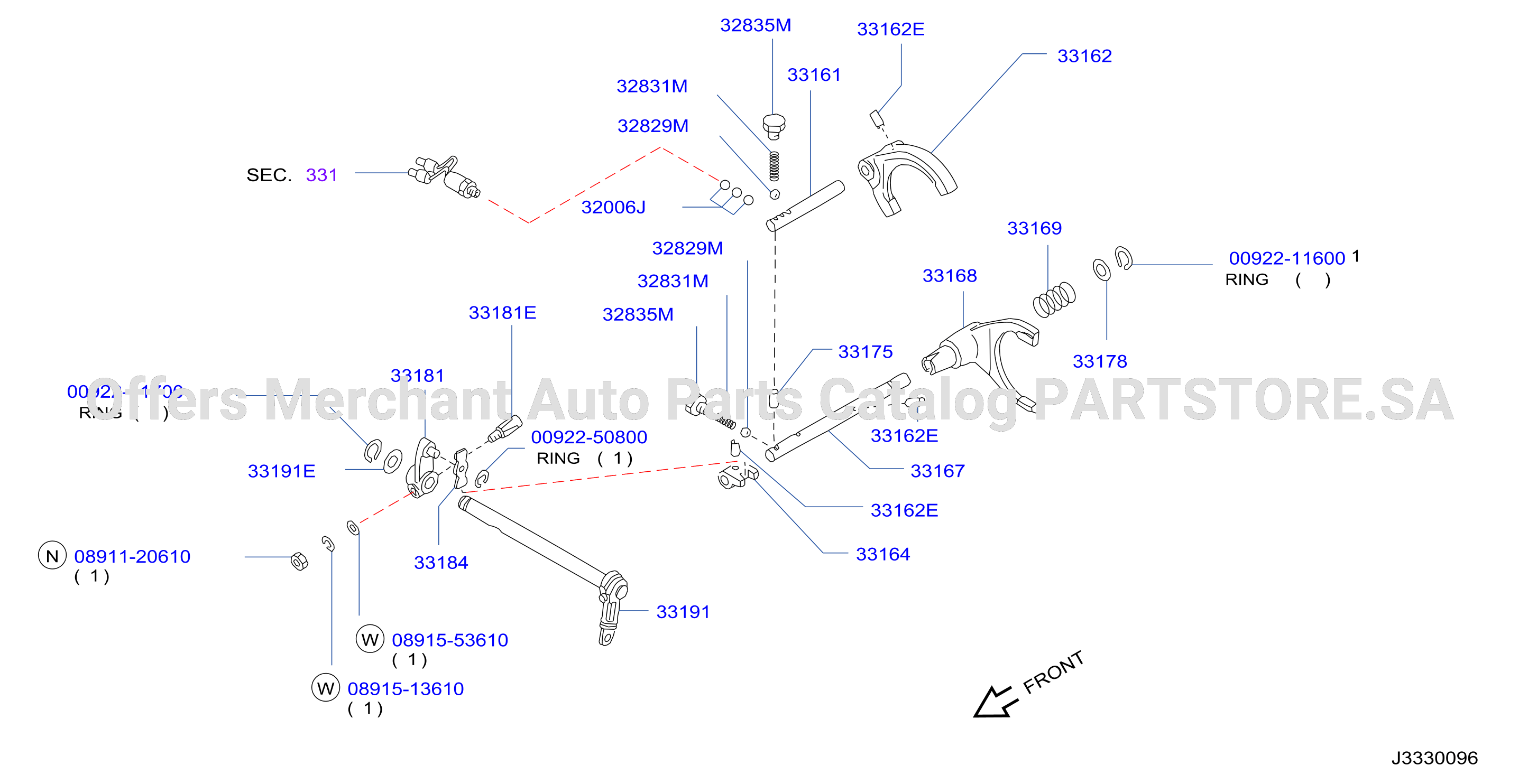 Transfer Shift Lever Fork Control