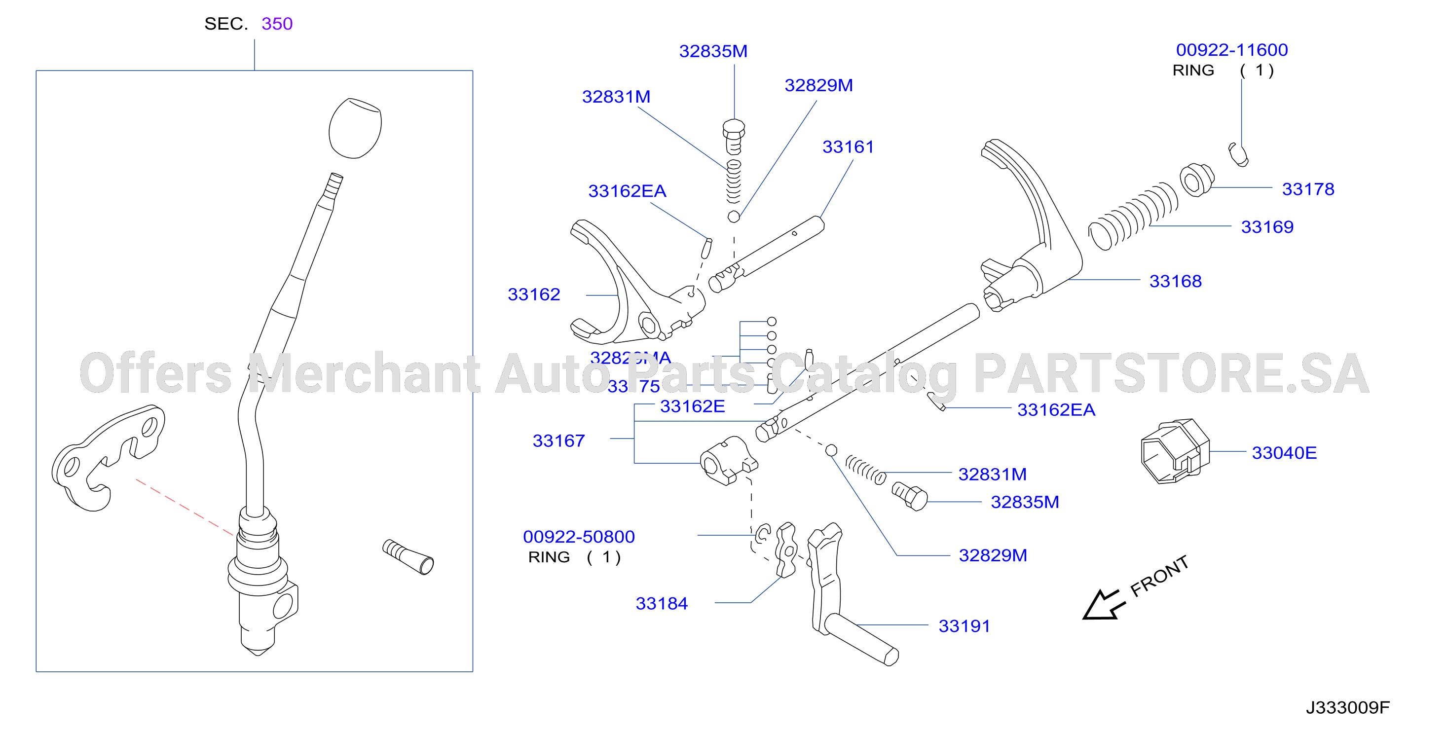 Transfer Shift Lever Fork Control
