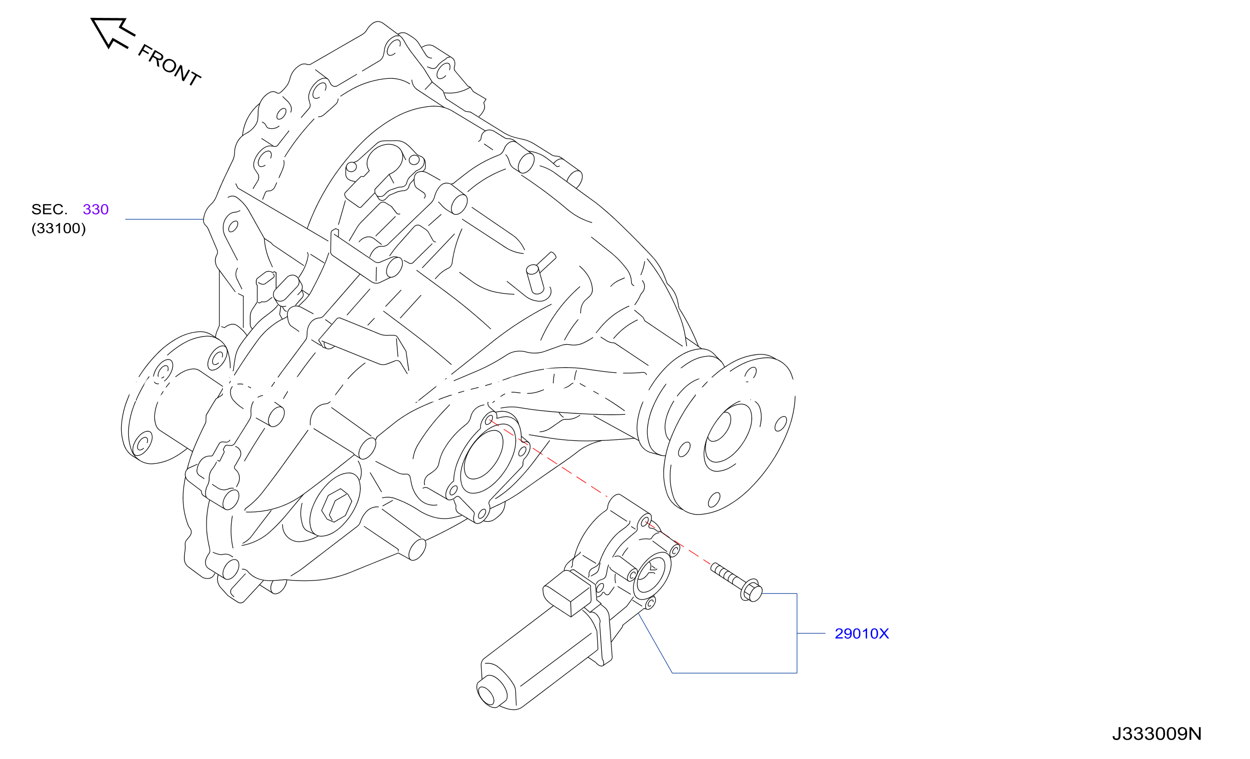Transfer Shift Lever Fork Control