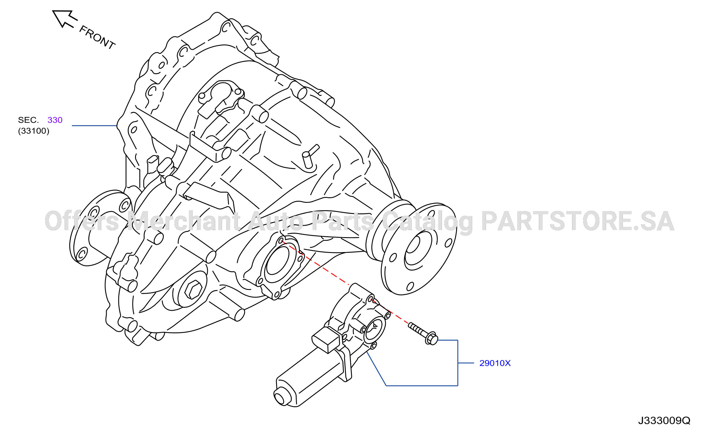 Transfer Shift Lever Fork Control