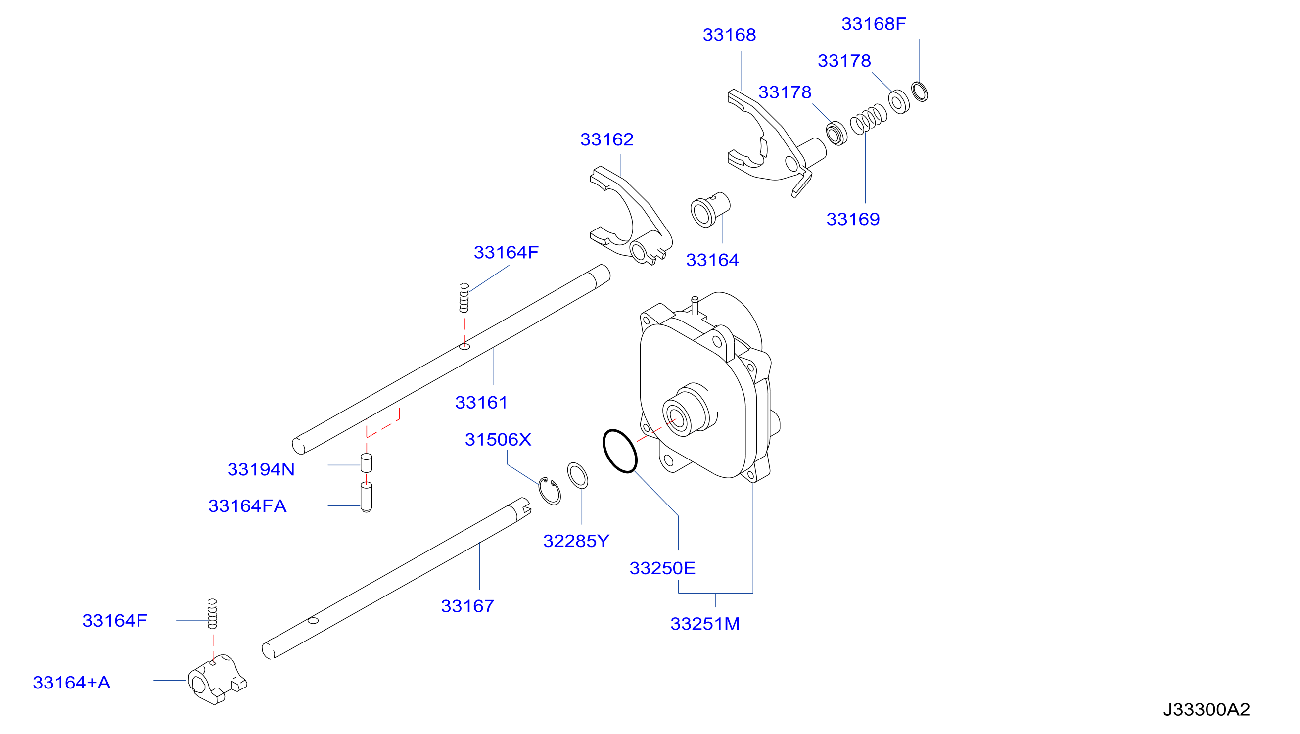 Transfer Shift Lever Fork Control