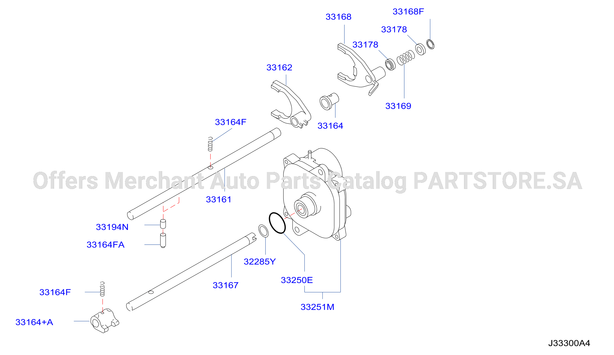 Transfer Shift Lever Fork Control