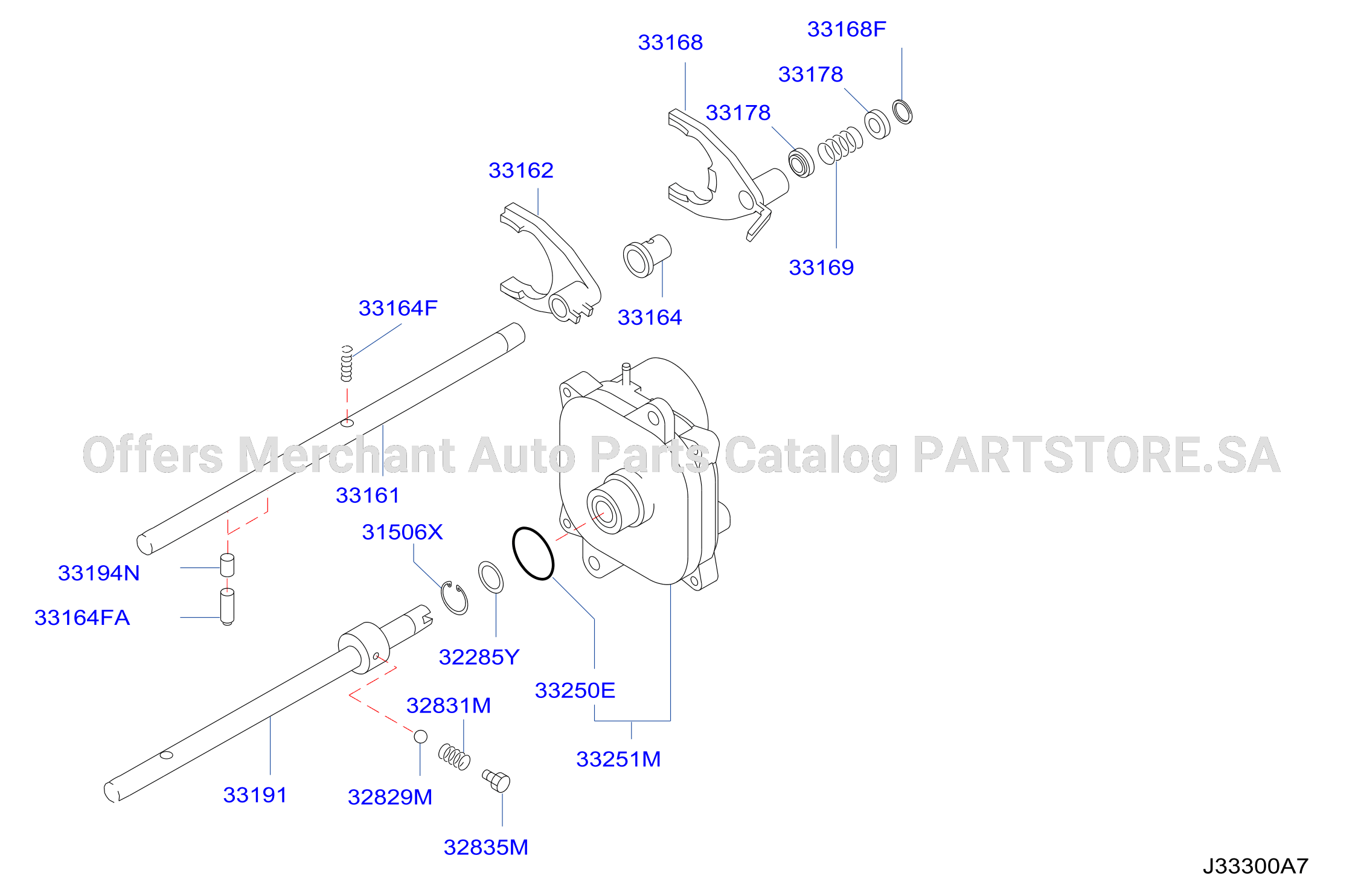 Transfer Shift Lever Fork Control