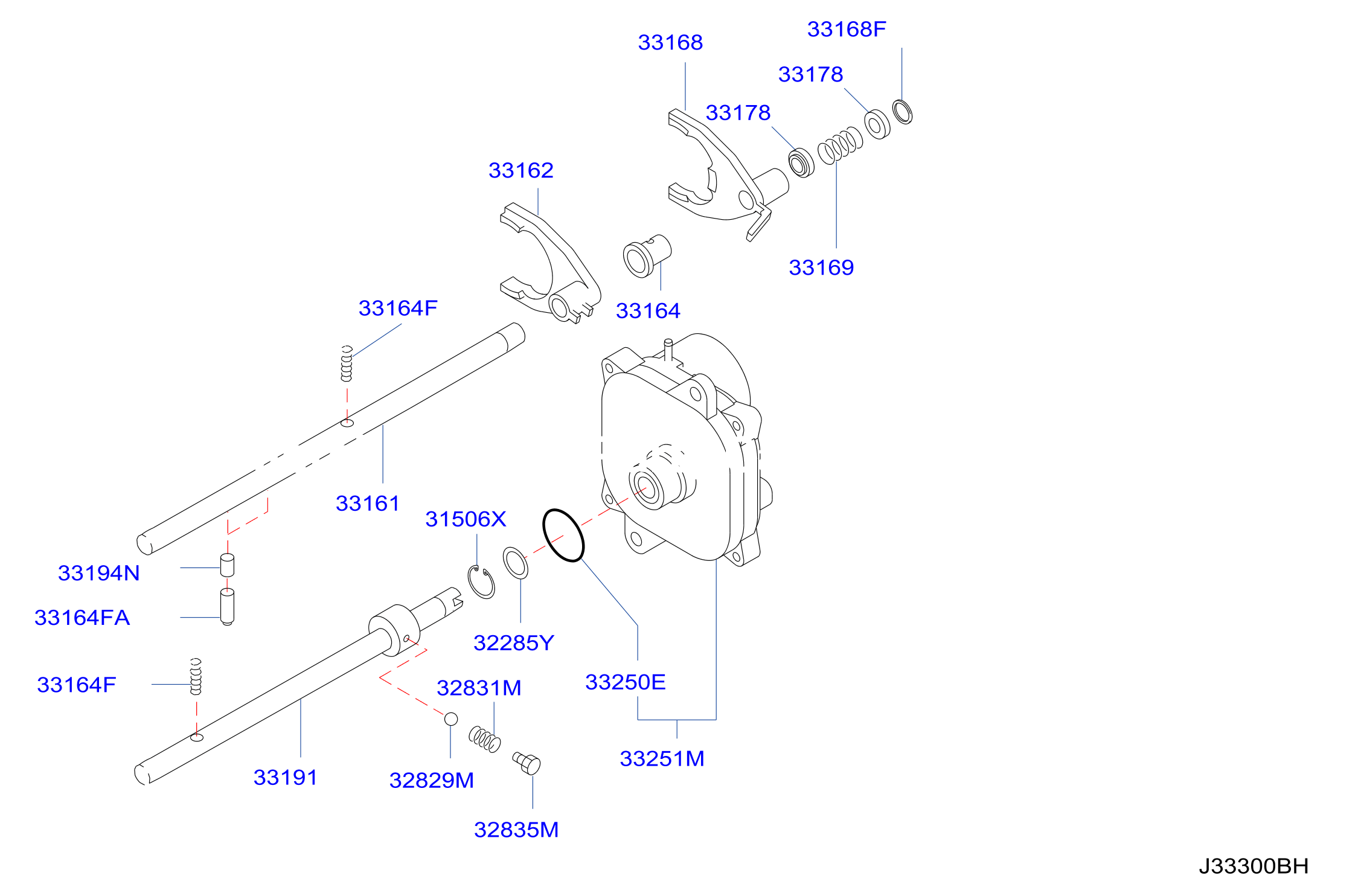Transfer Shift Lever Fork Control
