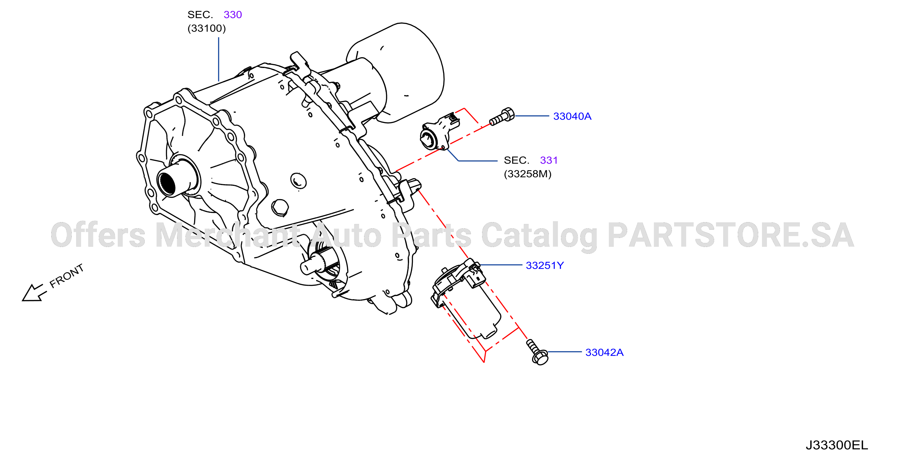 Transfer Shift Lever Fork Control