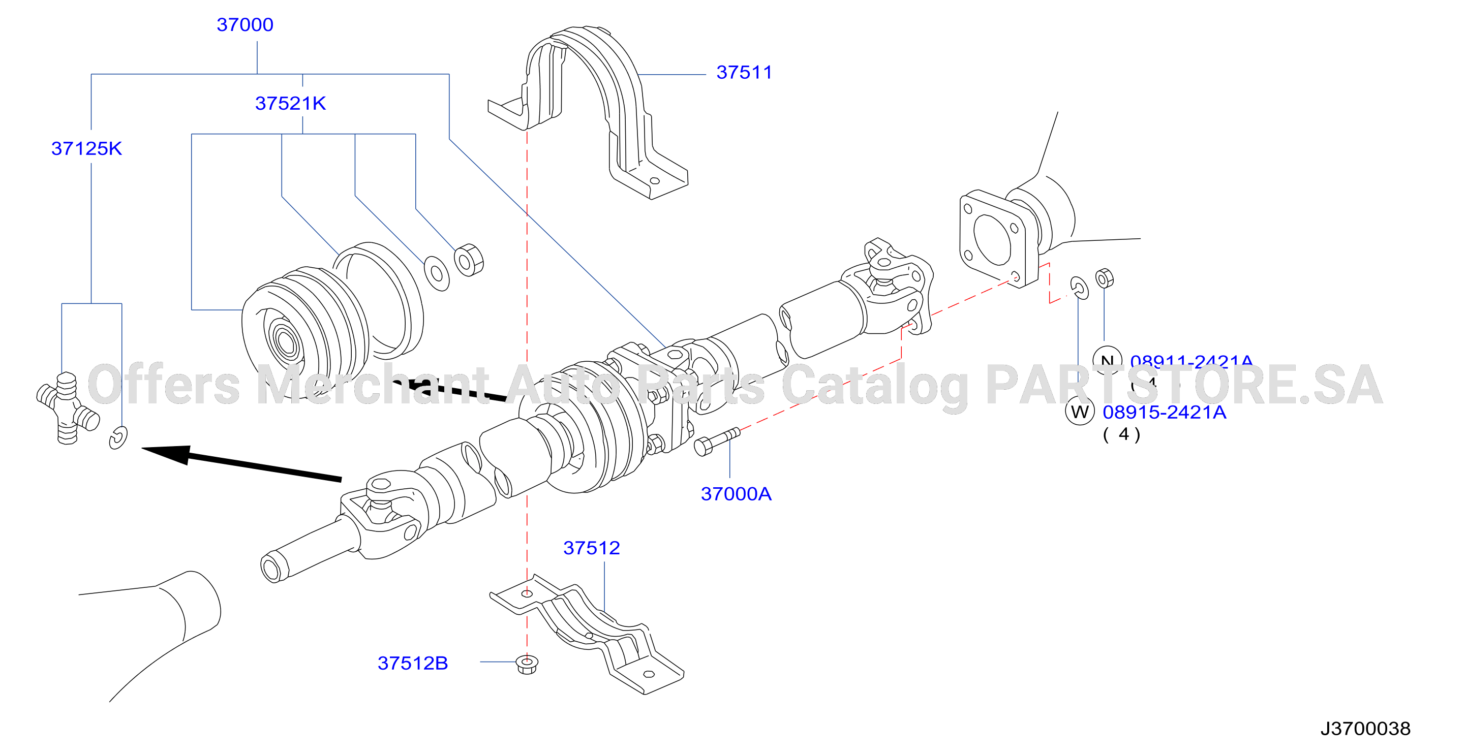Propeller Shaft 2Wd Yd25Ddti