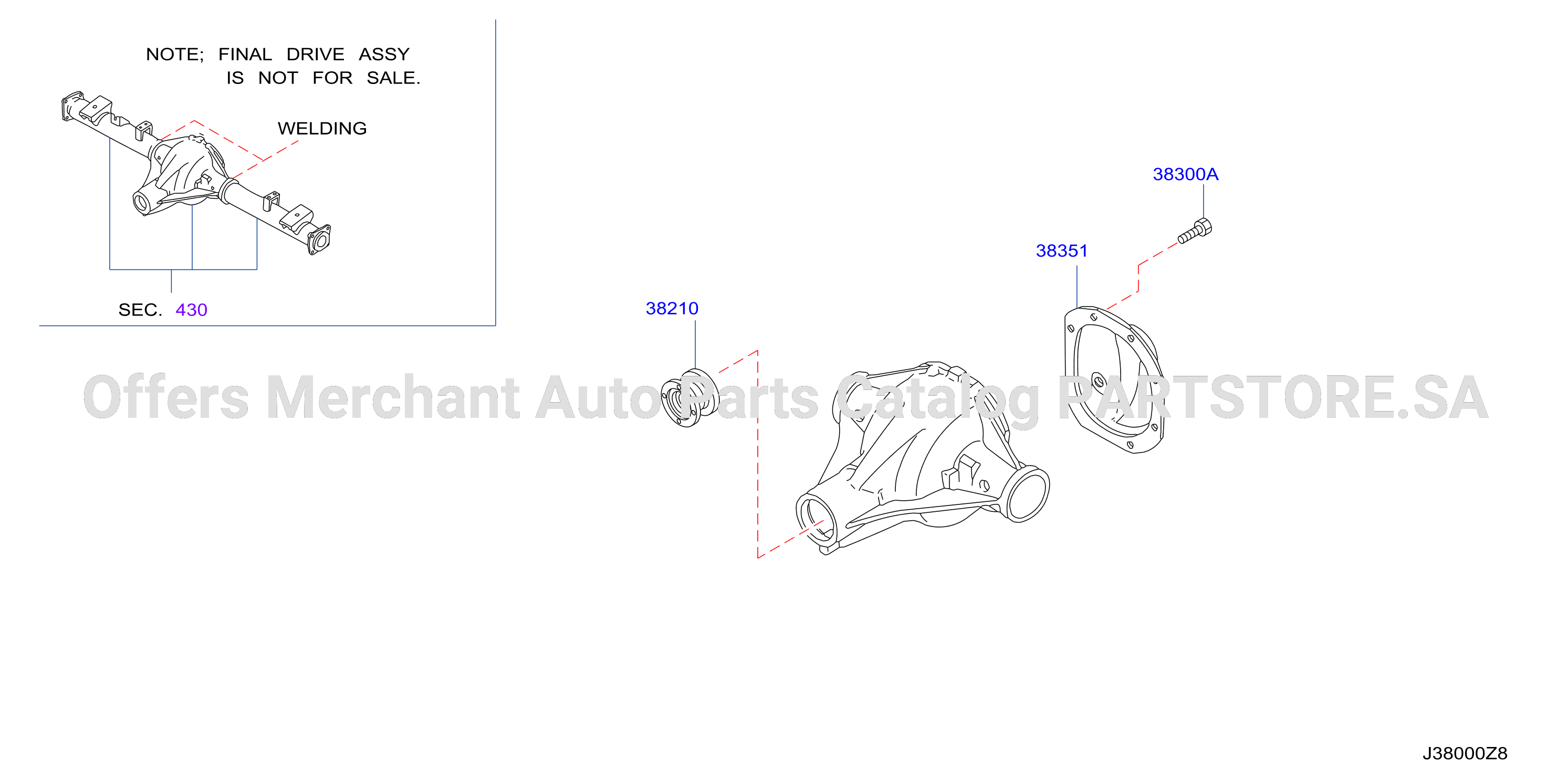 Rear Final Drive 4 Pinion Conv Dffa