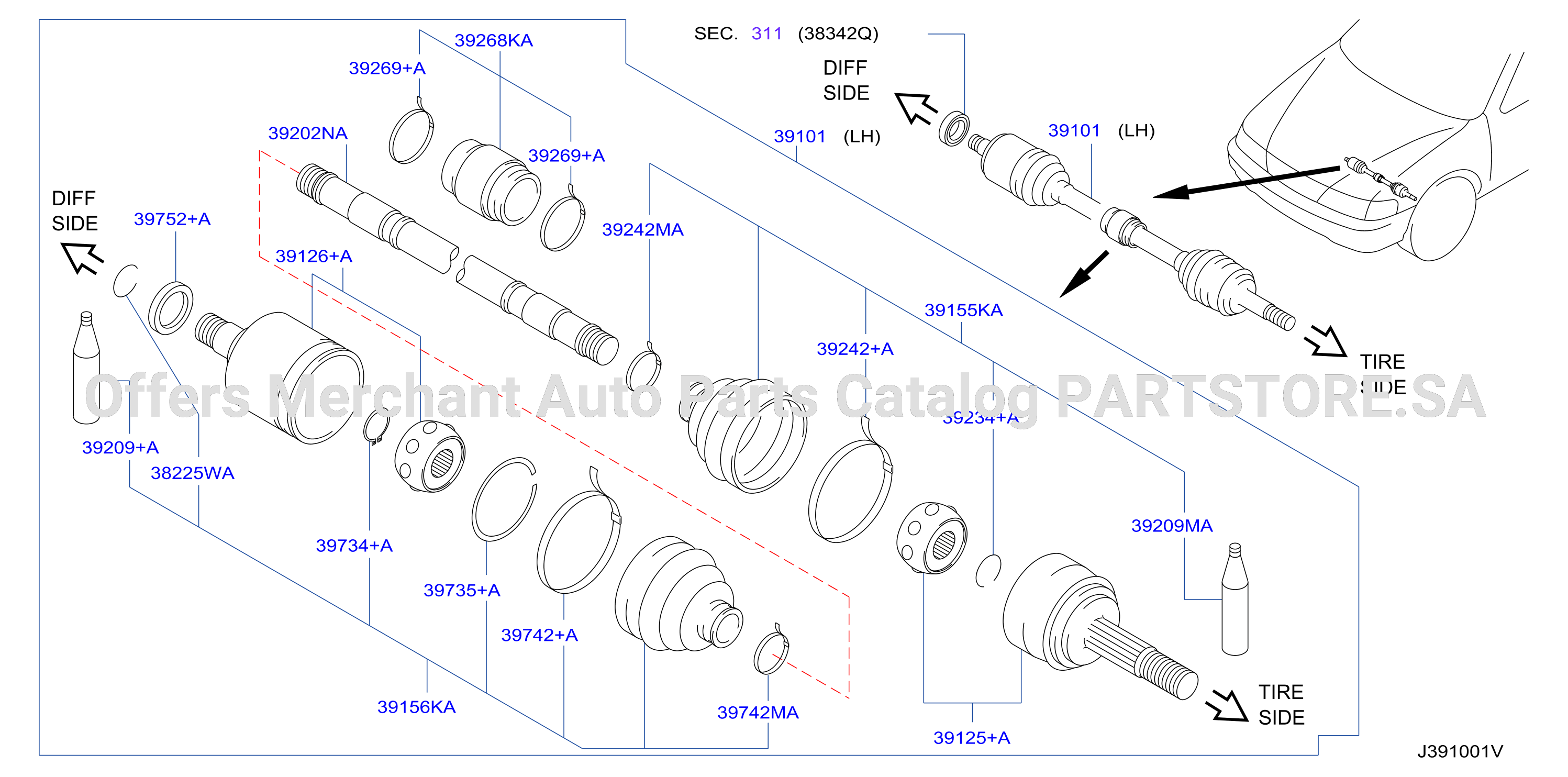 Front Drive Shaft Lh Side