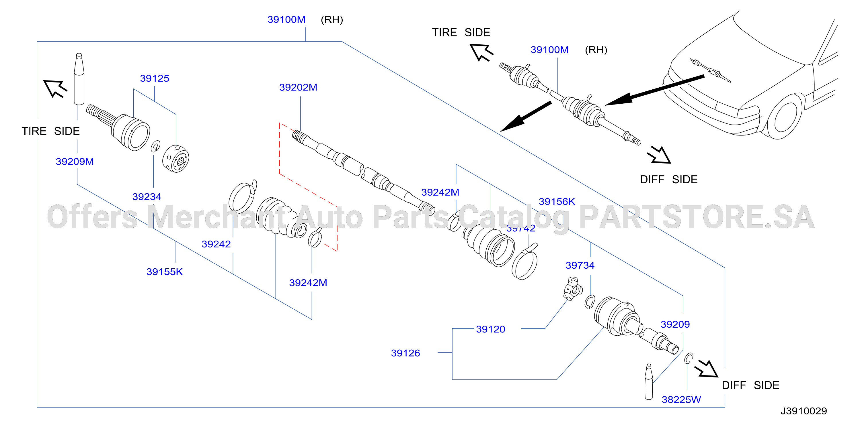 Front Drive Shaft Rh Side
