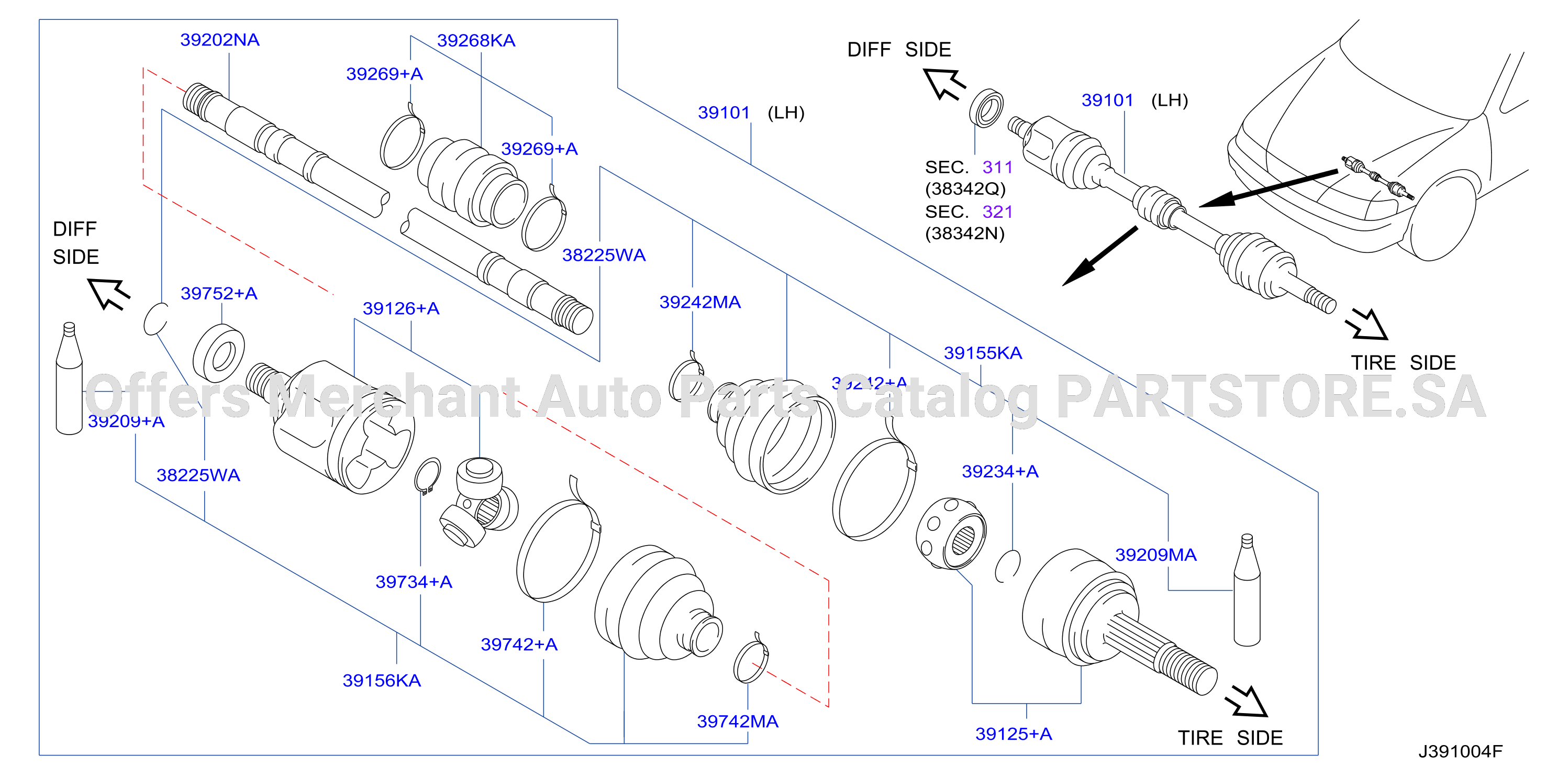 Front Drive Shaft Lh Side