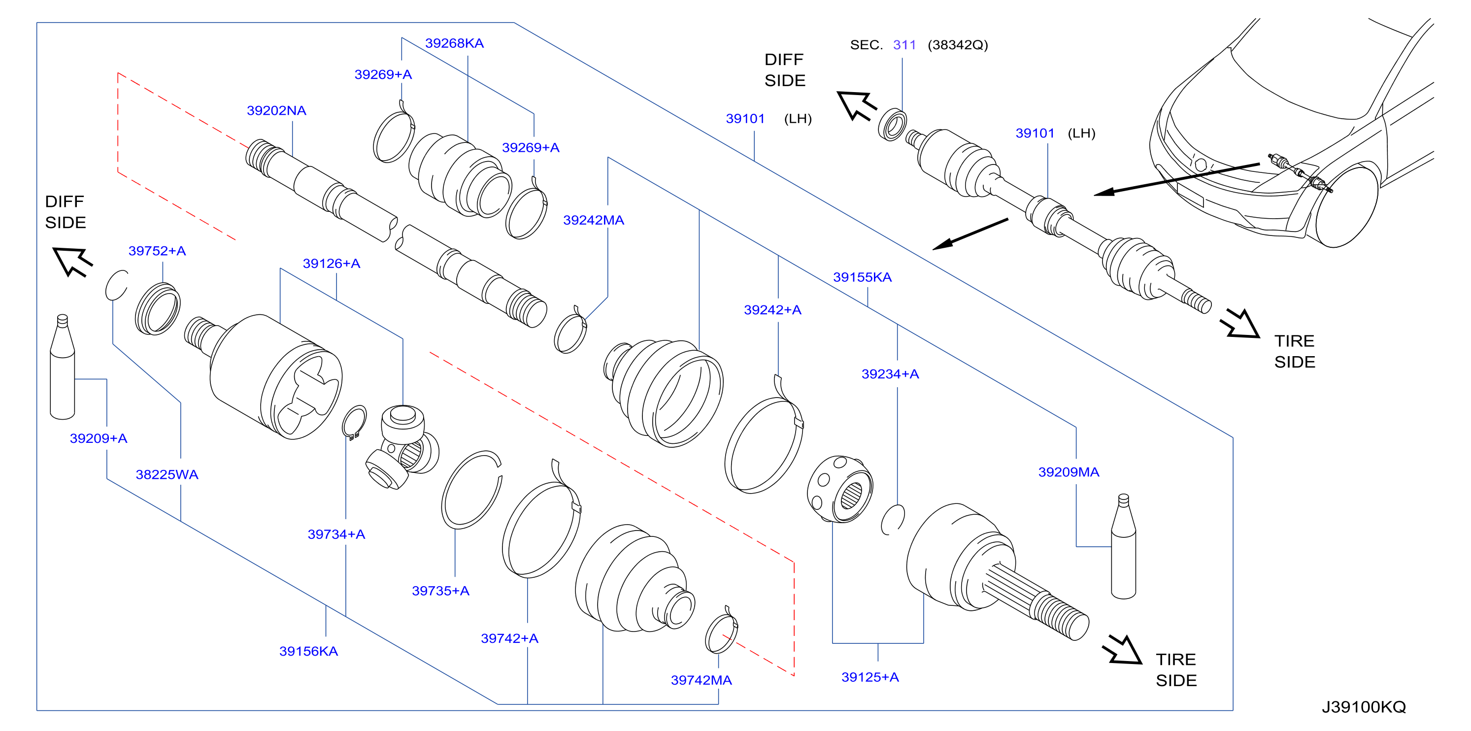 Front Drive Shaft Lh Side