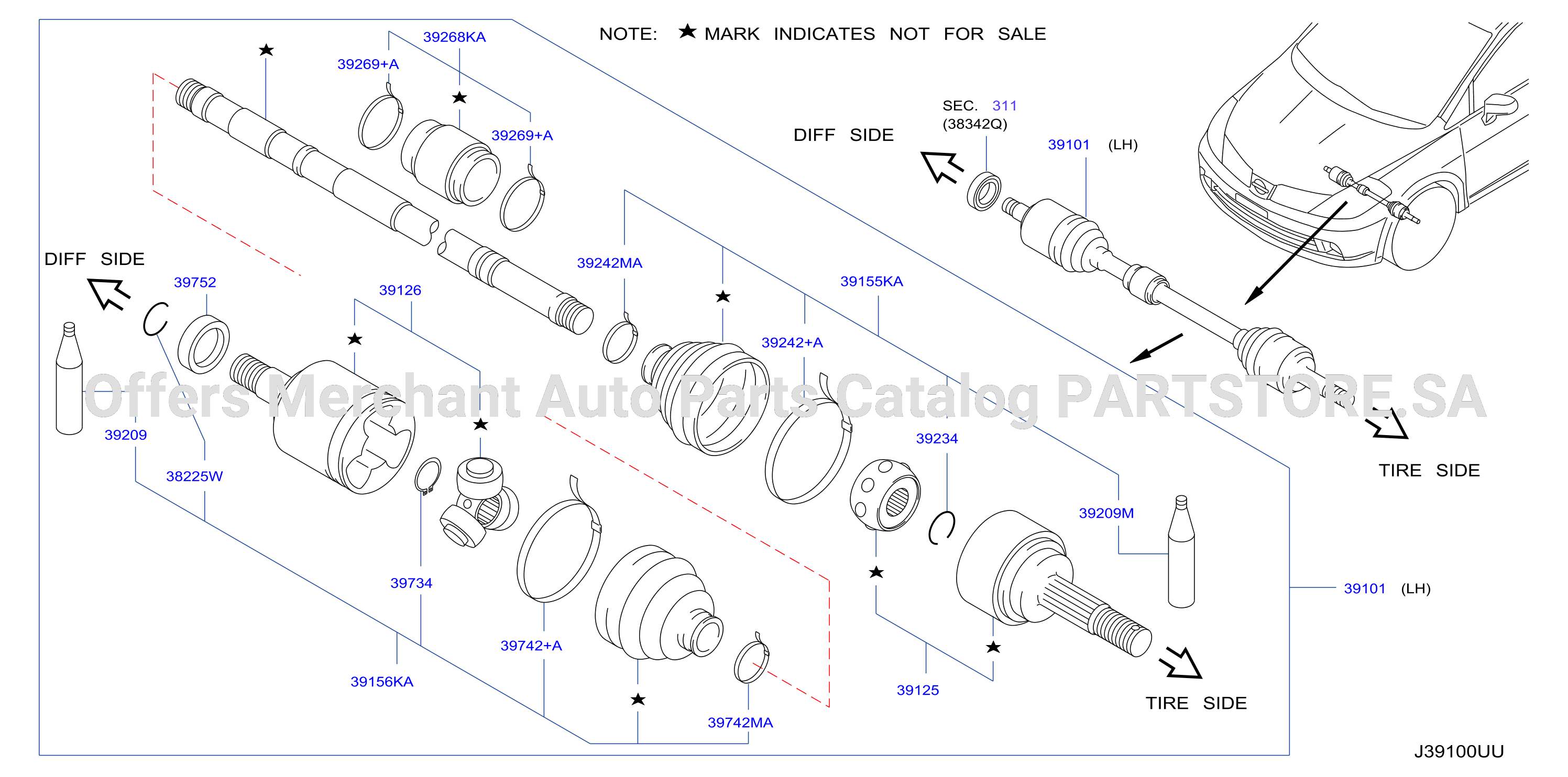 Front Drive Shaft Lh Side