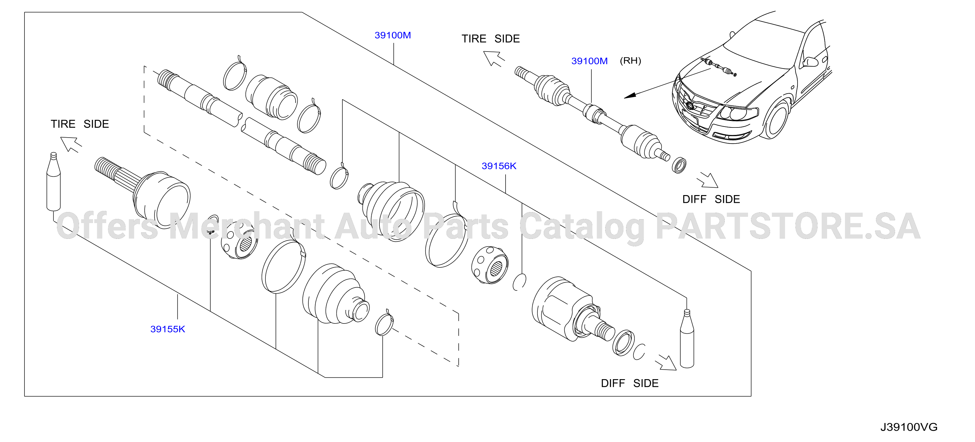 Front Drive Shaft Rh Side